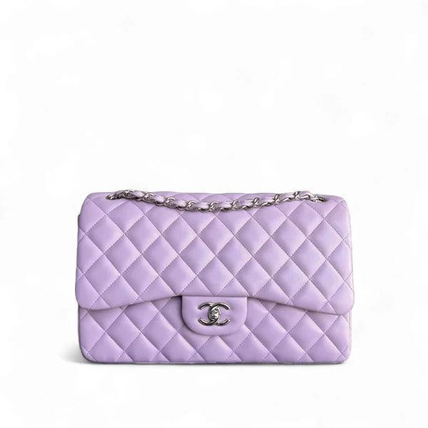 CHANEL CLASSIC FLAP JUMBO - DOUBLE FLAP 30CM QUILTED LAMBSKIN LIGHT VIOLET HARDWARE SERIES 16 SYCM561
