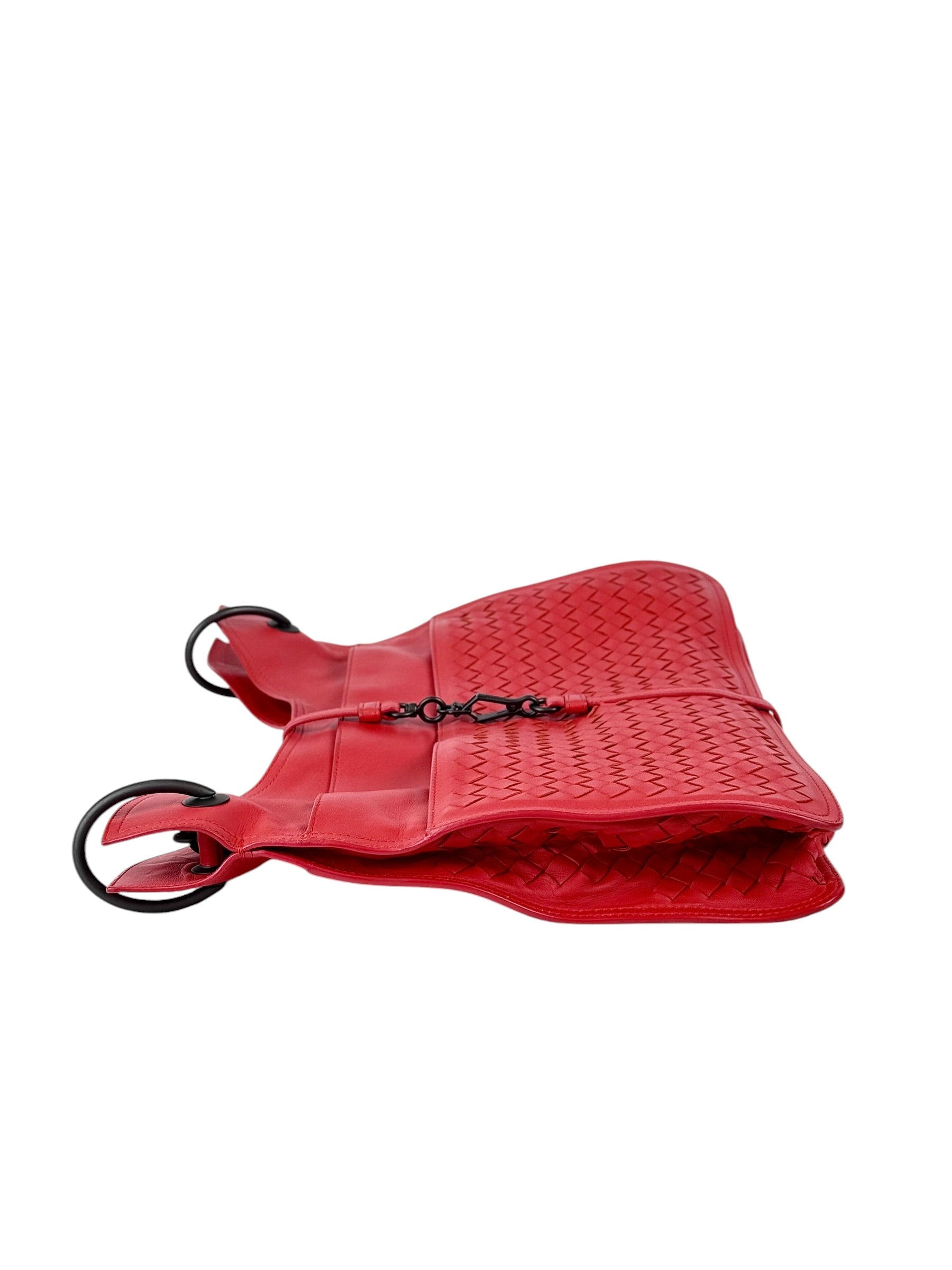 Bottega Veneta Vesuvio Interecciato Bag Red
