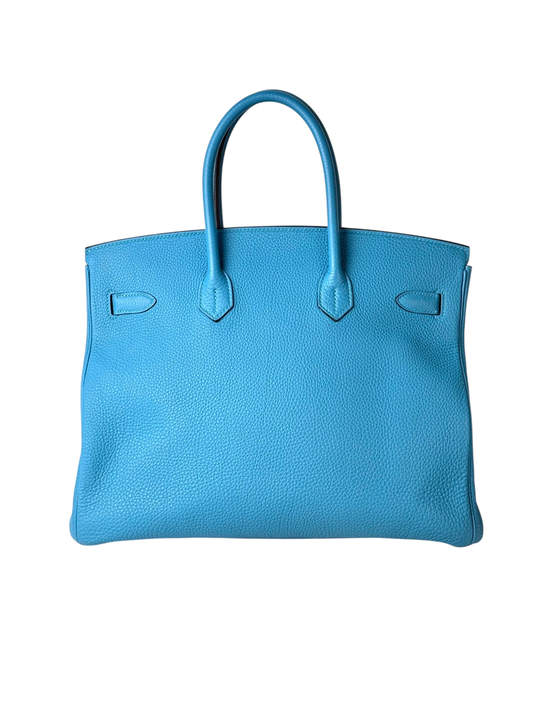 Hermes Birkin Blue 35cm Togo PHW Bag