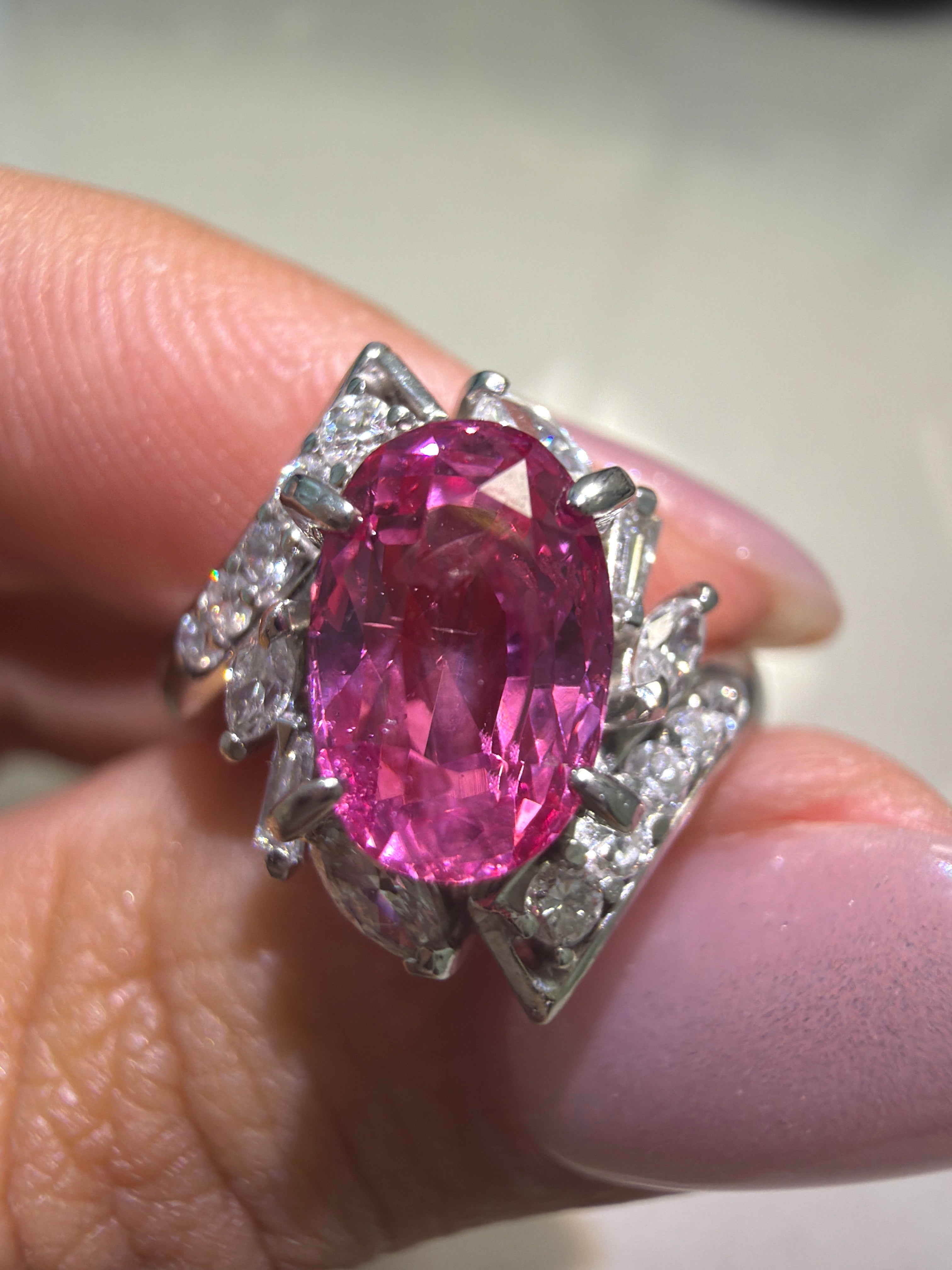 NH Sri Lanka GIA Sapphire in Pt900 / S2.28ct / D0.35ct 1133 JJC0626