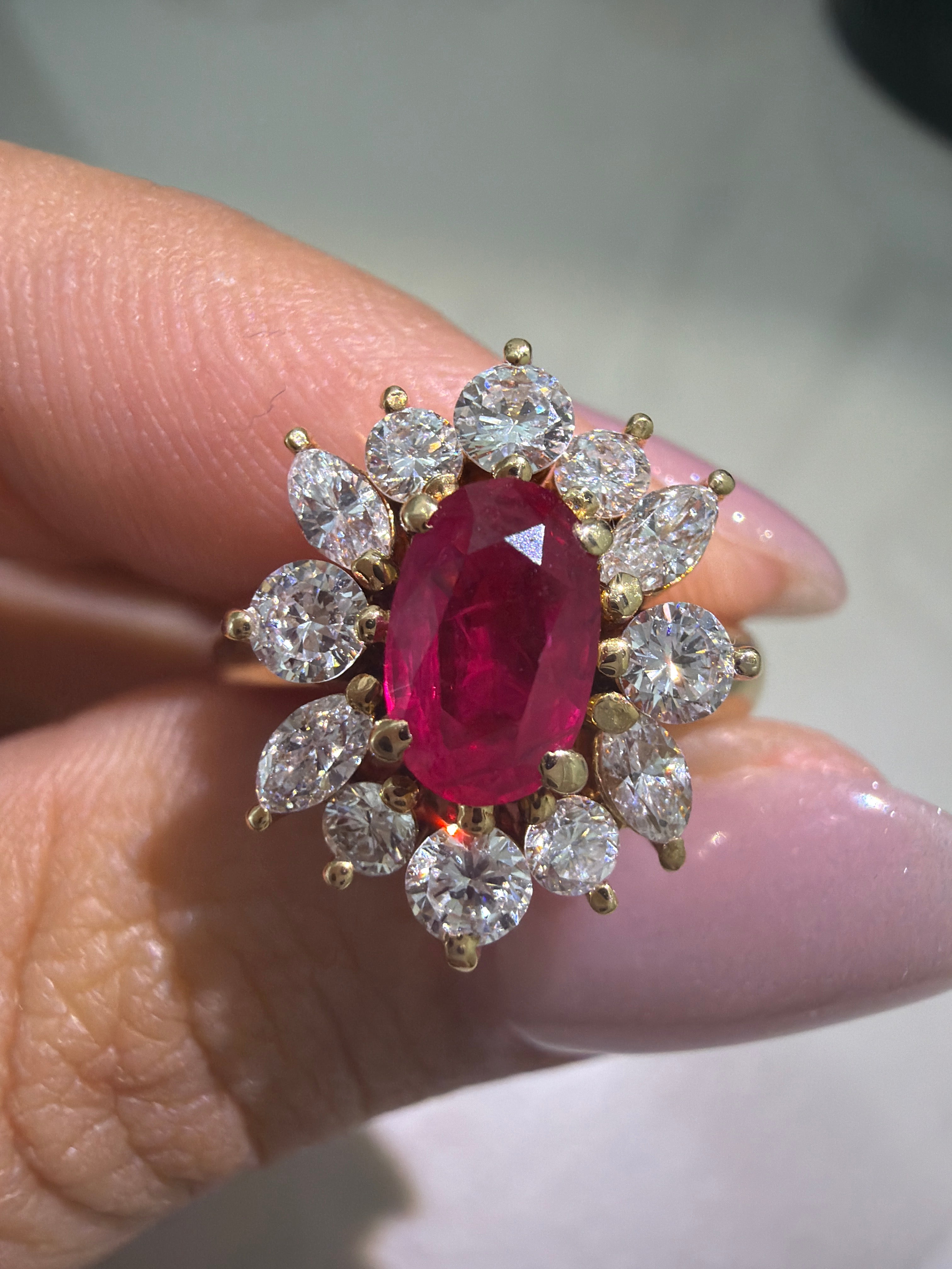 Ruby Ring in Pt900 / R0.8ct / D0.83ct 5644 JJC0624