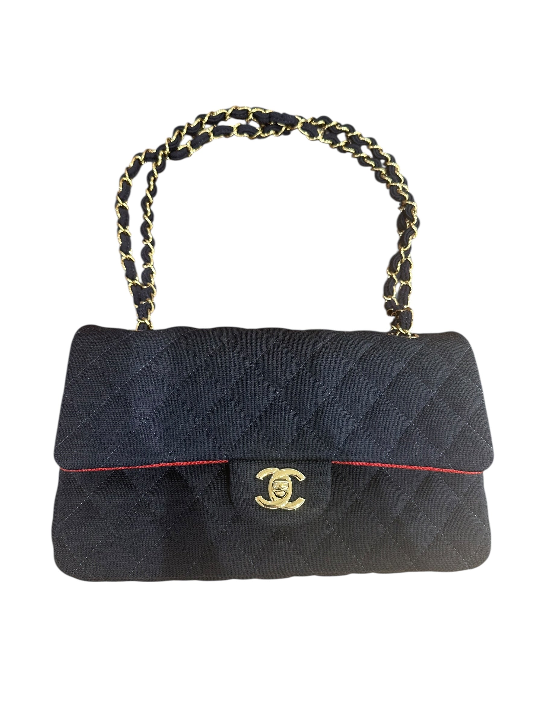 Chanel Medium Navy Jersey Classic Flap - Unused