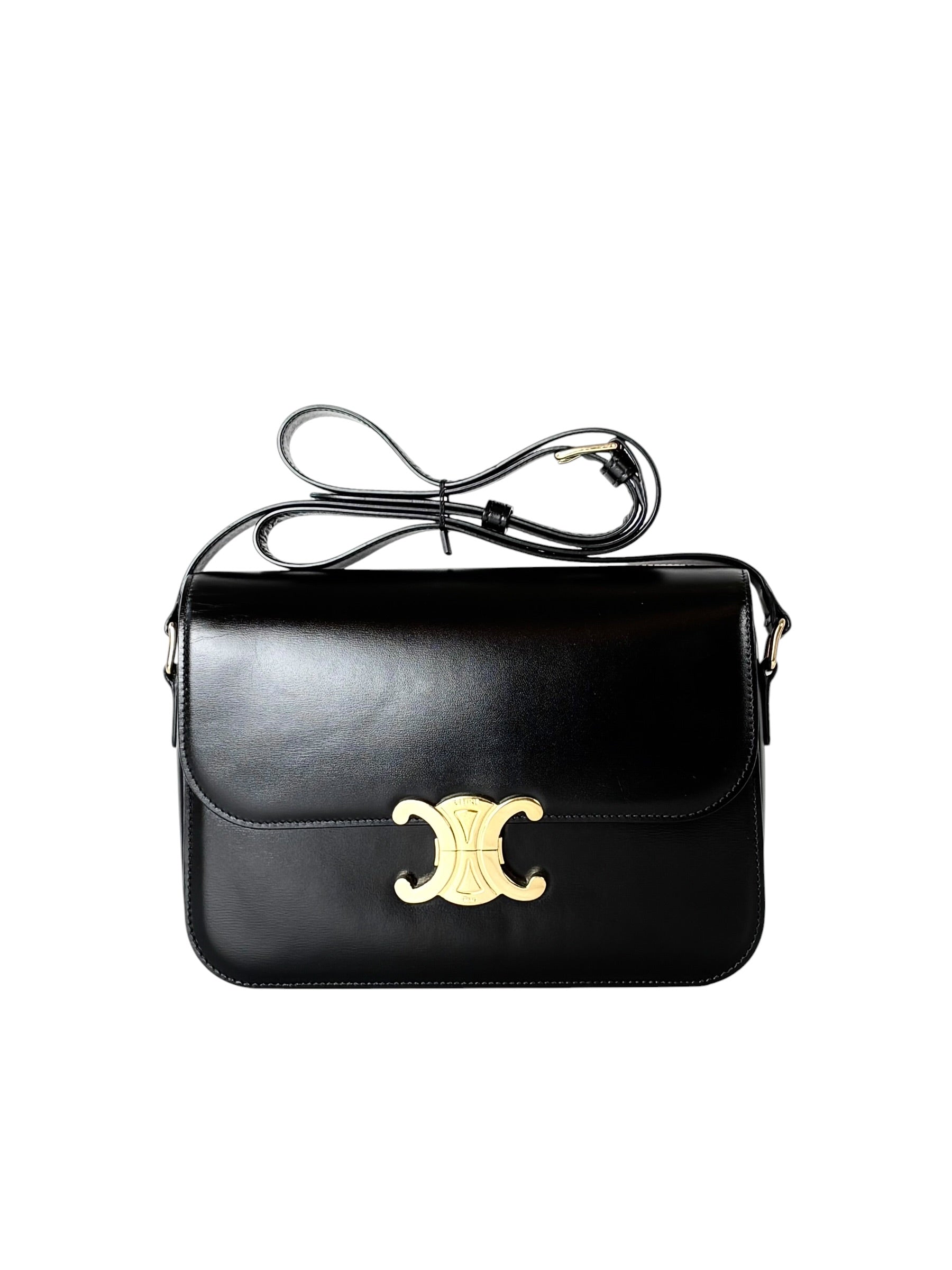 Celine Black Triomphe Classique 22cm Bag