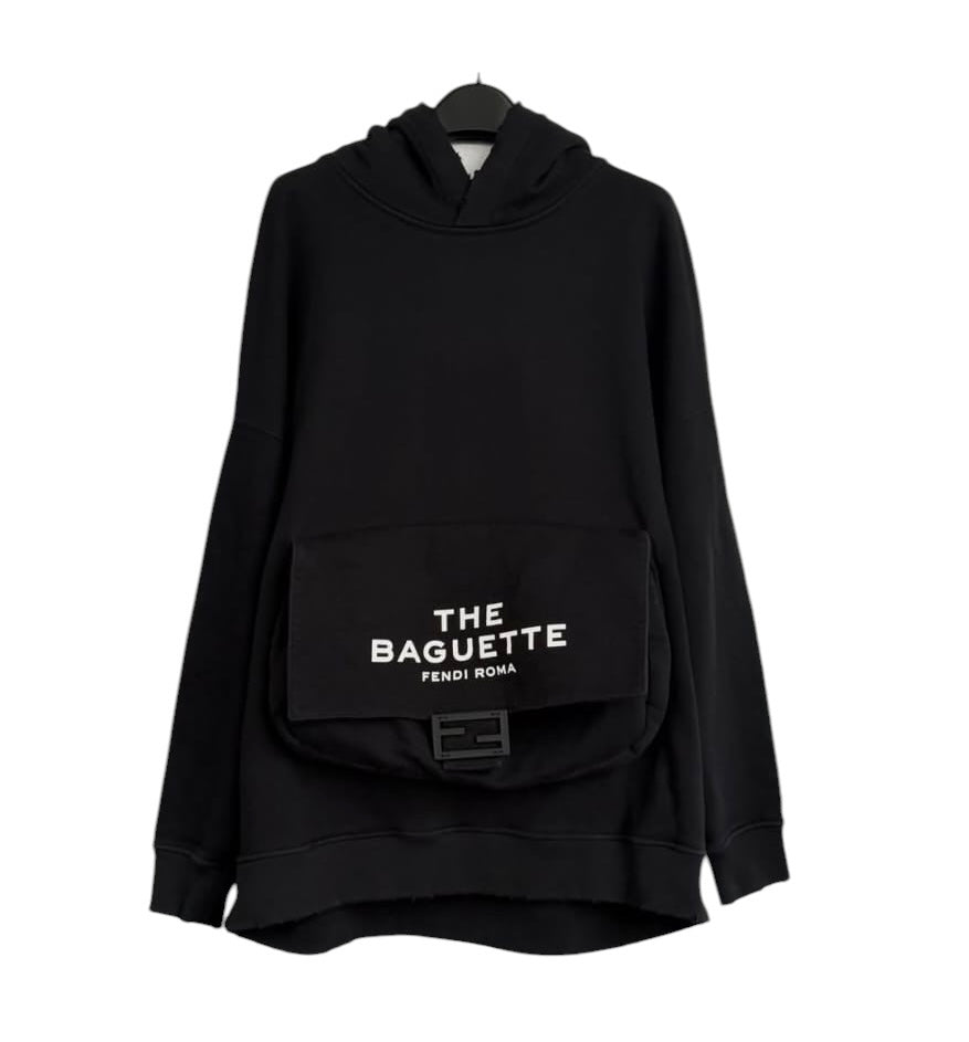 Fendi Baguette Jersey Sweatshirt Black Sz S SYCYA127