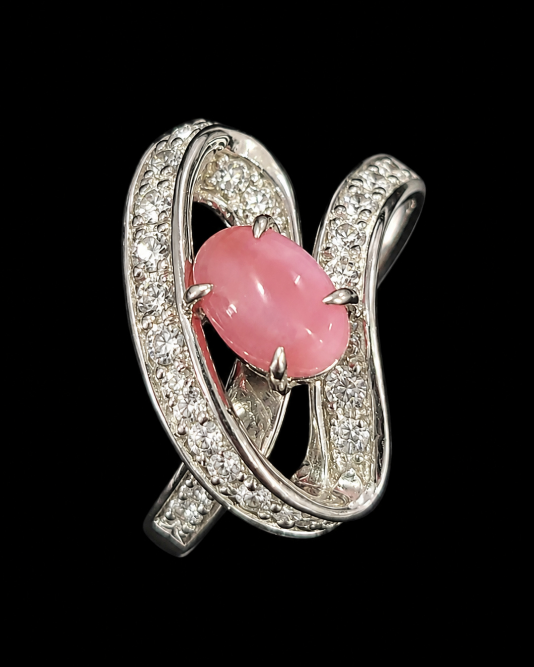 Conch Pearl Diamond Ring in Pt900 / PL0.82ct / D0.28ct 9060 JJC0726