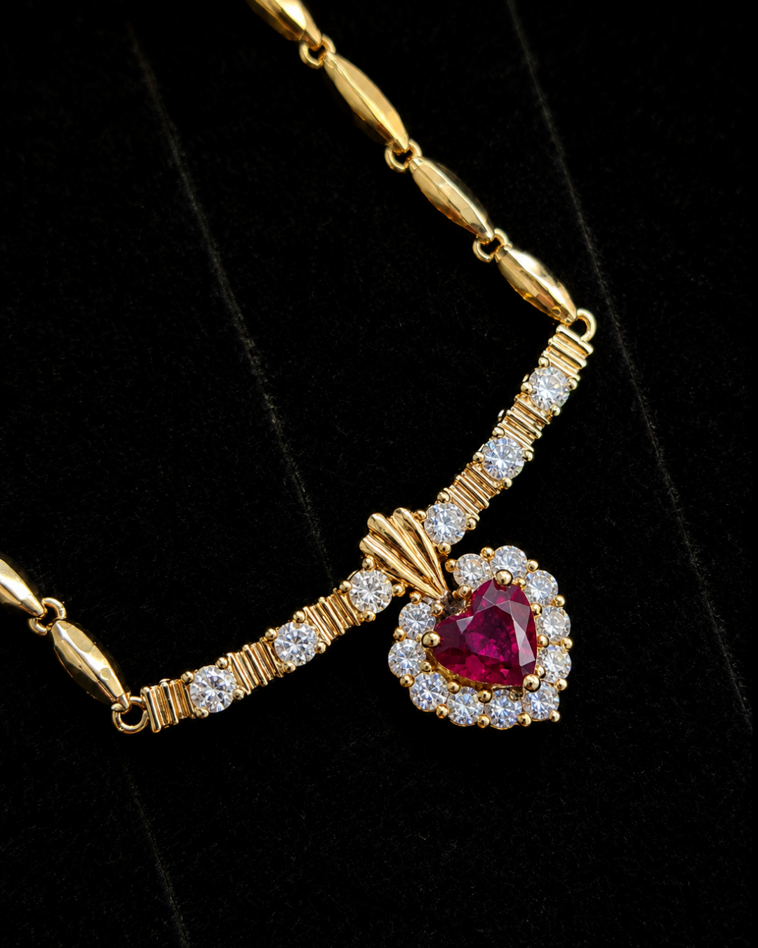 Ruby Diamond Necklace in 18K / R0.85ct / D0.69ct 9698 JJC0711