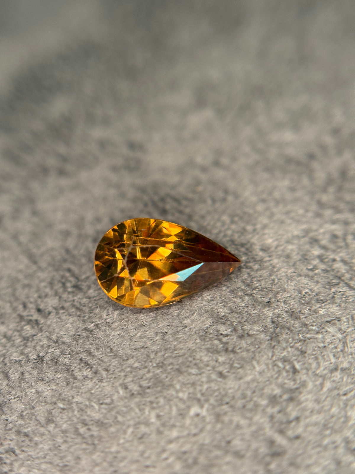 3.30ct Cognac Zircon Pear THAIC1371