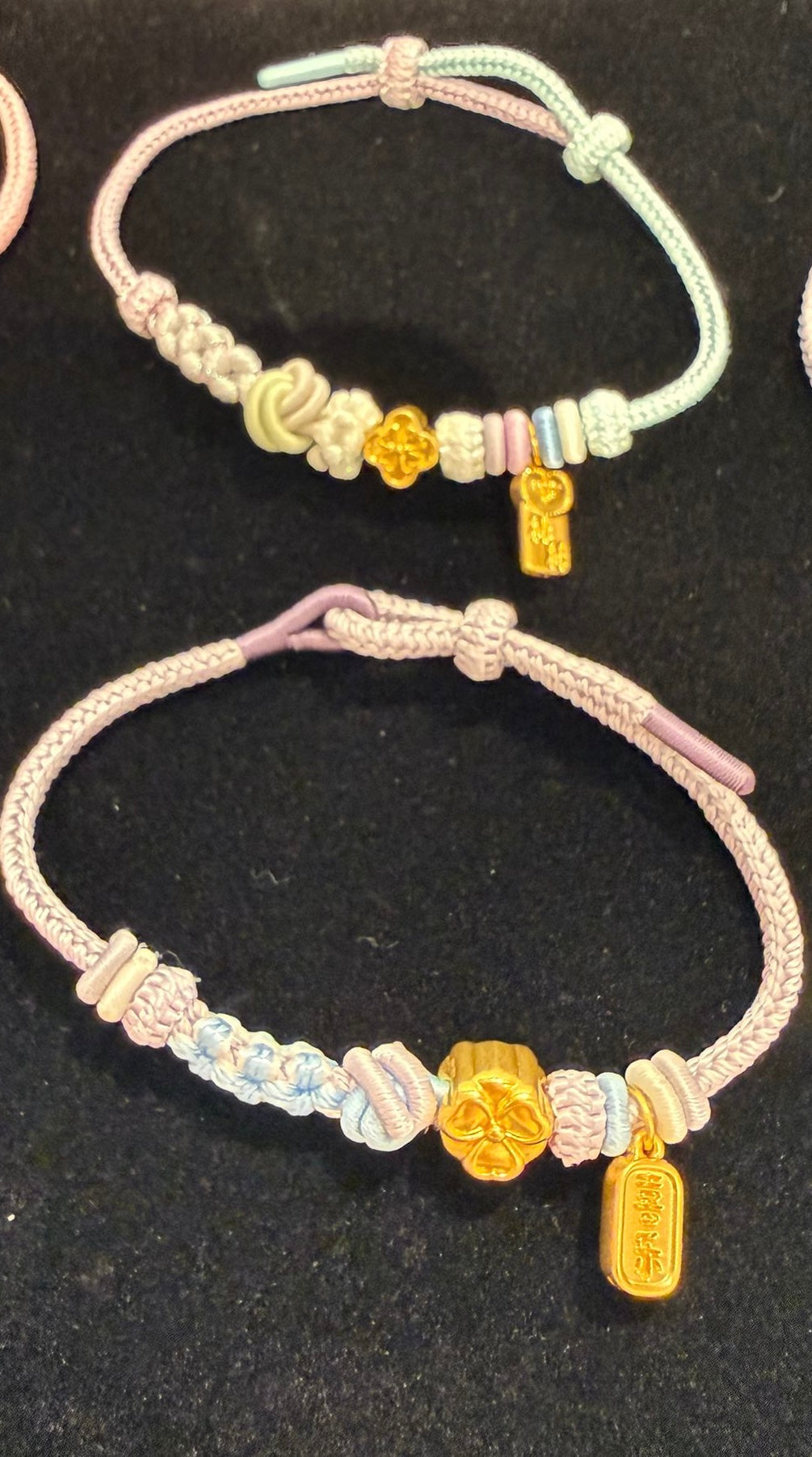 24K Gold with 2 Charms Lucky Bracelet