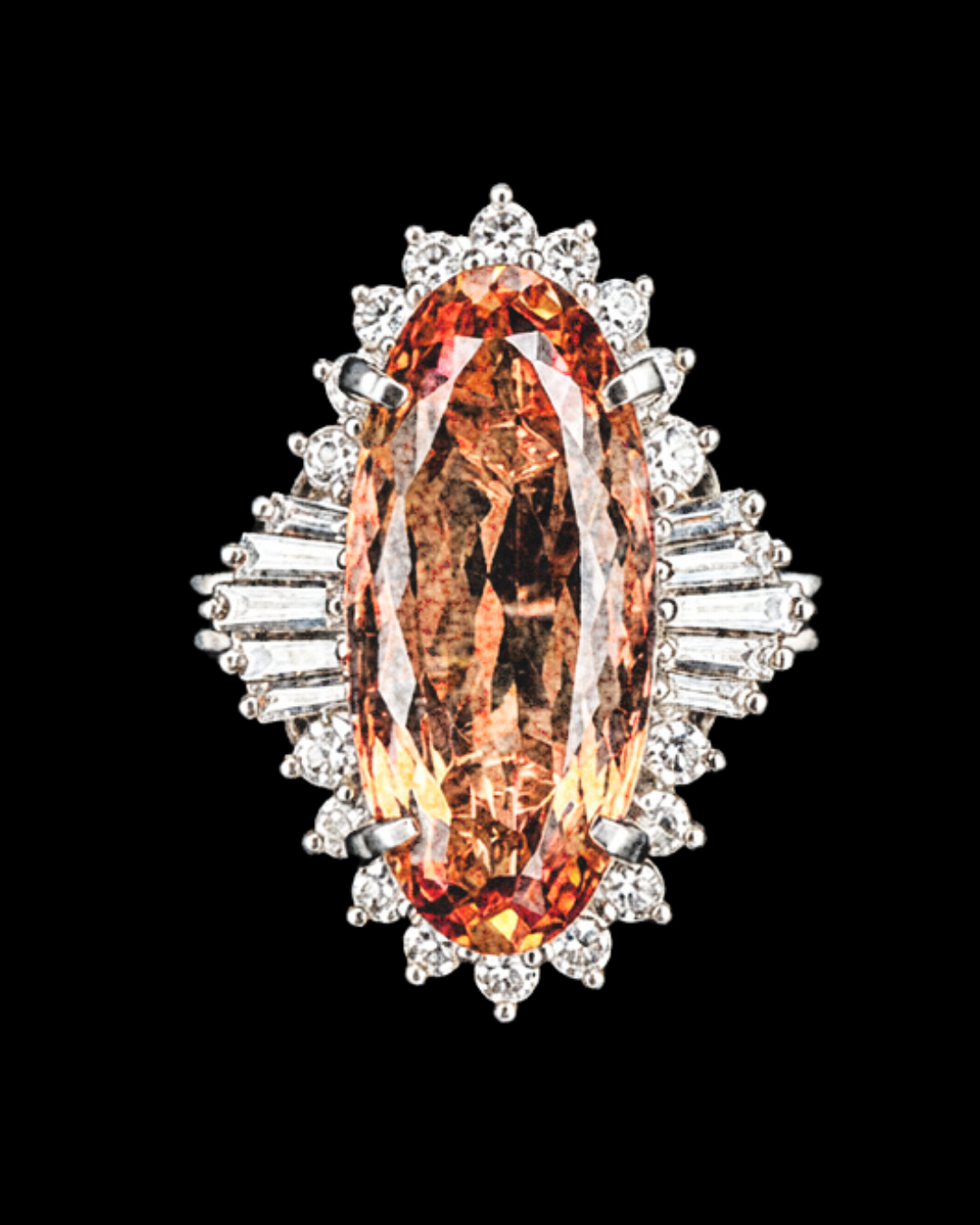 Imperial Topaz Ring in Pt900 / IT16.39ct / D0.55ct 4038 JJC0681