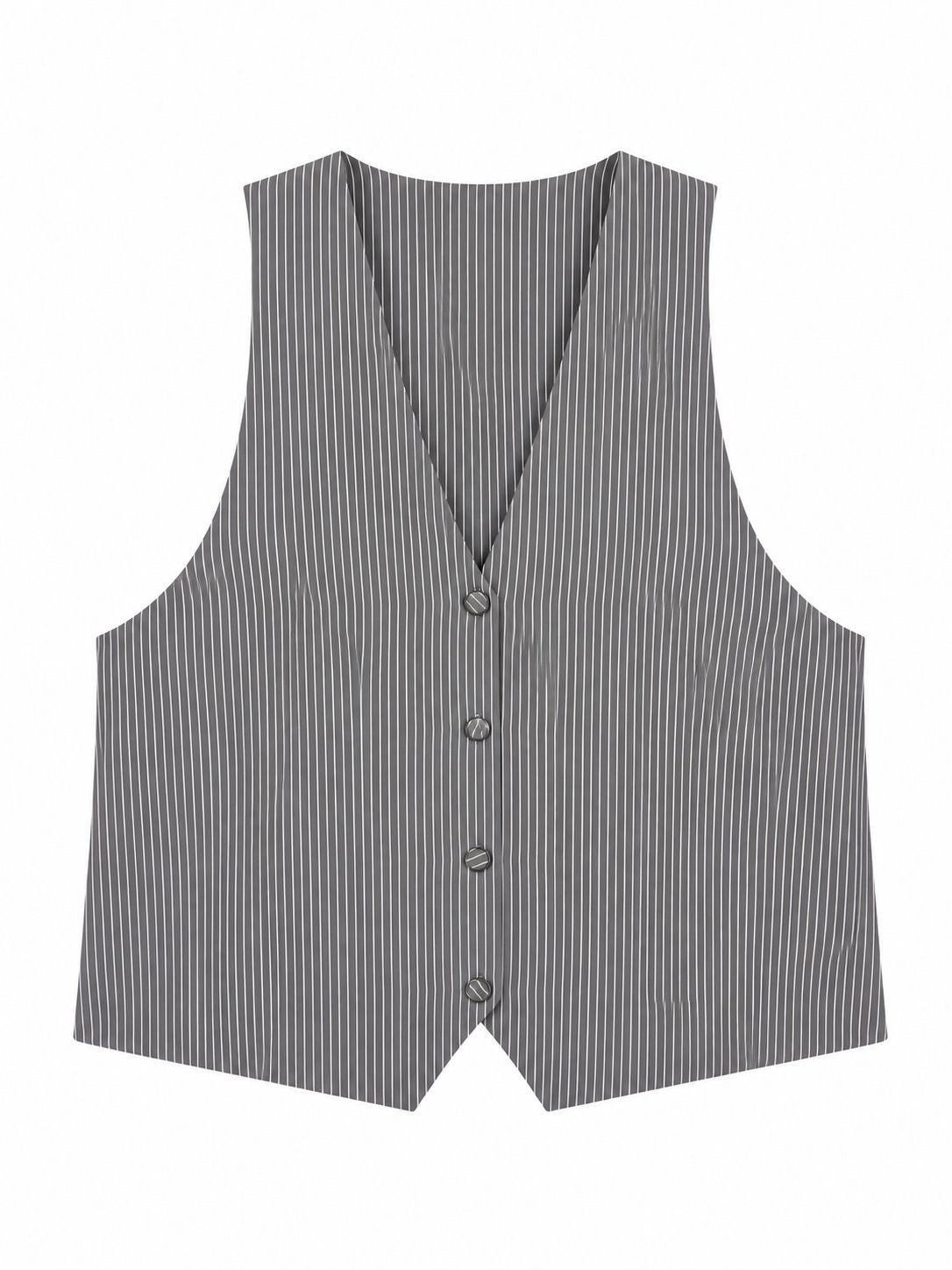 WAISTCOAT PINSTRIPES LIGHT GREY MCL11432