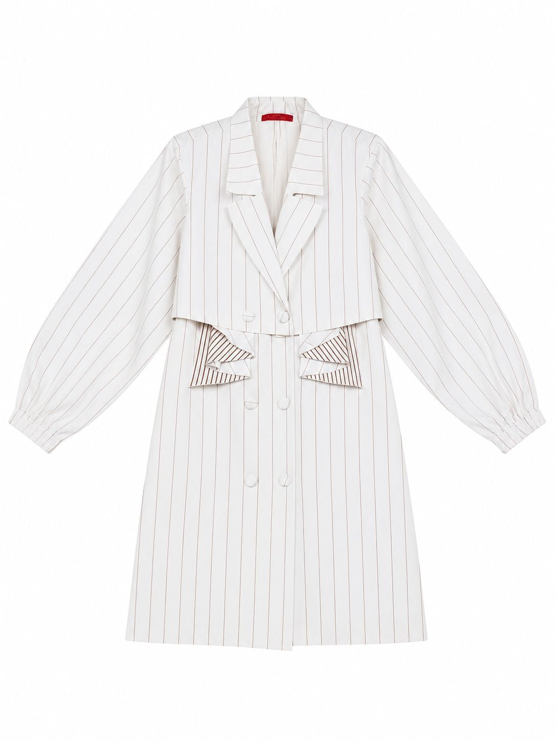 TRENCHCOAT PINSTRIPES BISCUIT MCL11443