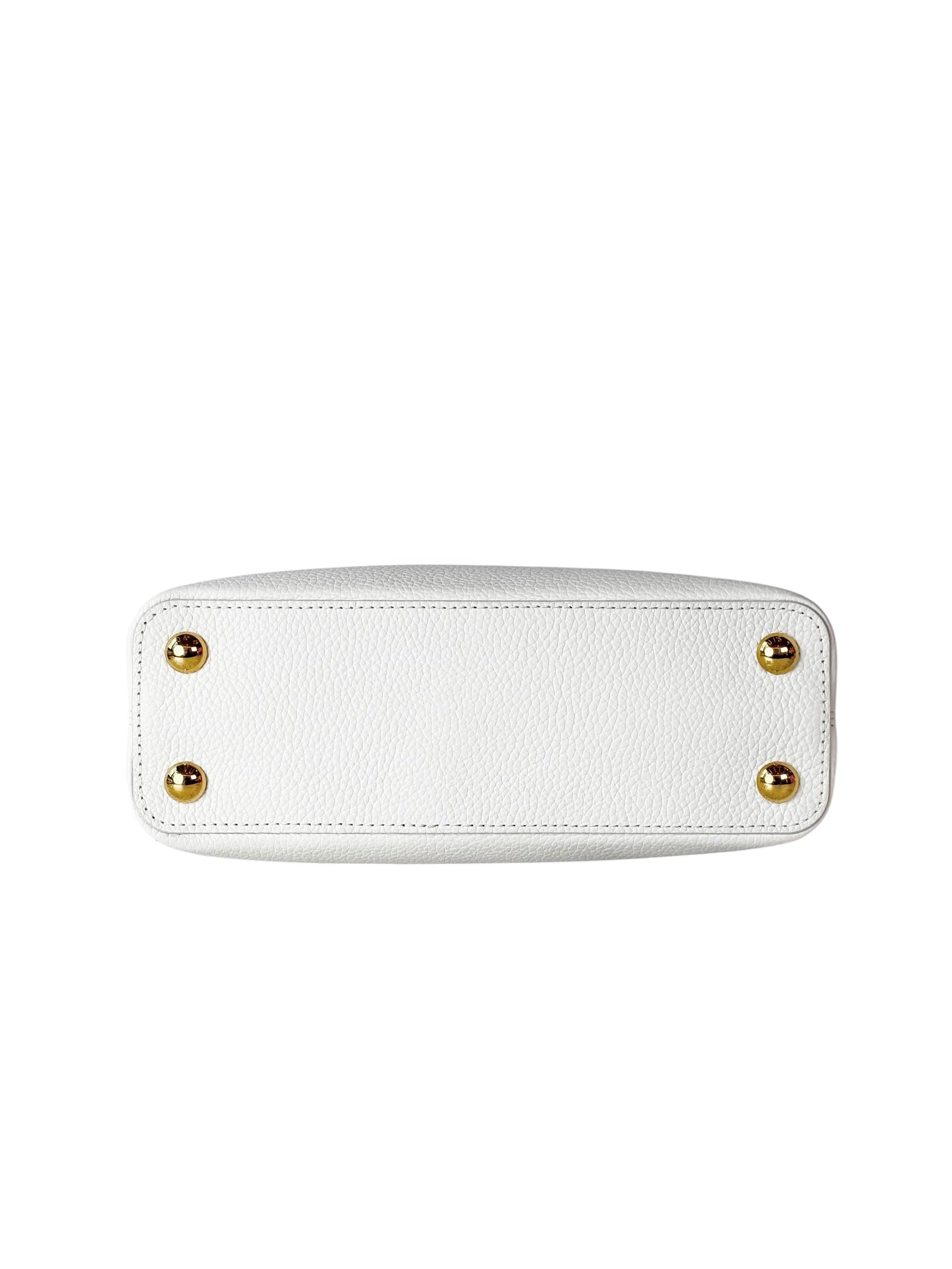 Louis Vuitton White Capucines MM 31cm Bag