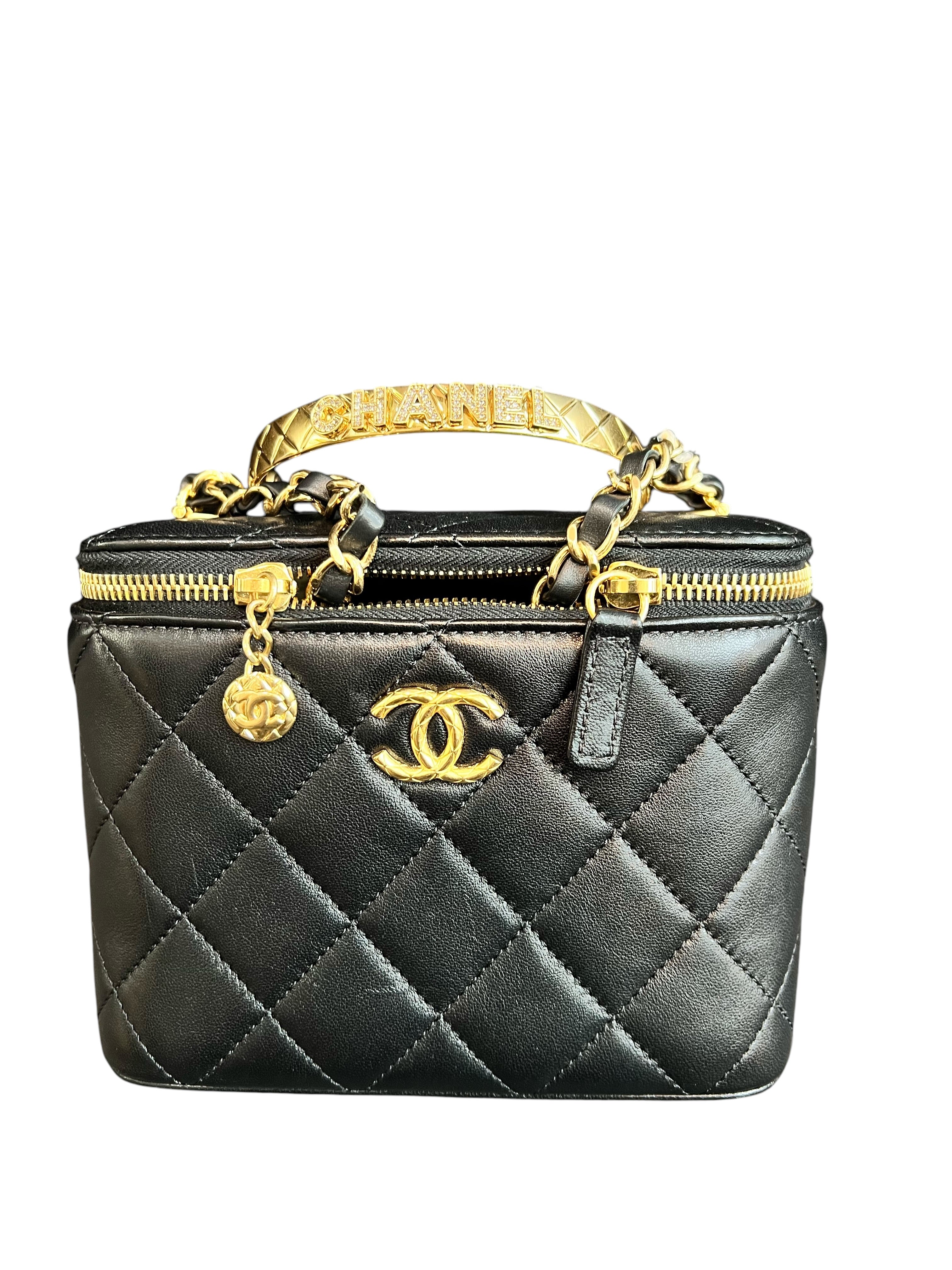 Chanel Coco Crush Handle Vanity Black Crystals GHW SYCYF0402