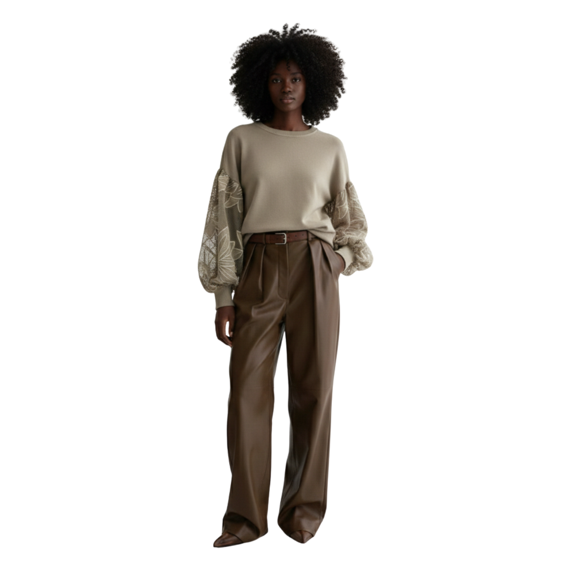 EMBROIDERED PUFFY SLEEVES TOP (فستان)"DINA"