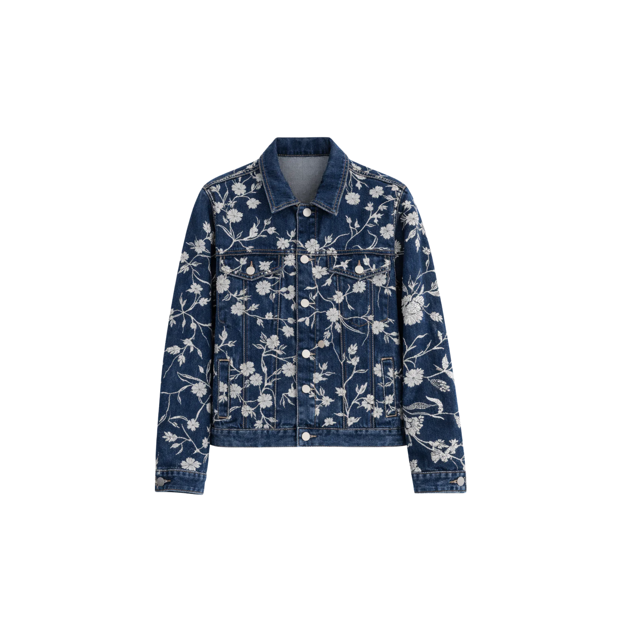 EMBROIDERED SEQUINS FLOWER DENIM JACKET ( السترة) "MARCELLA"