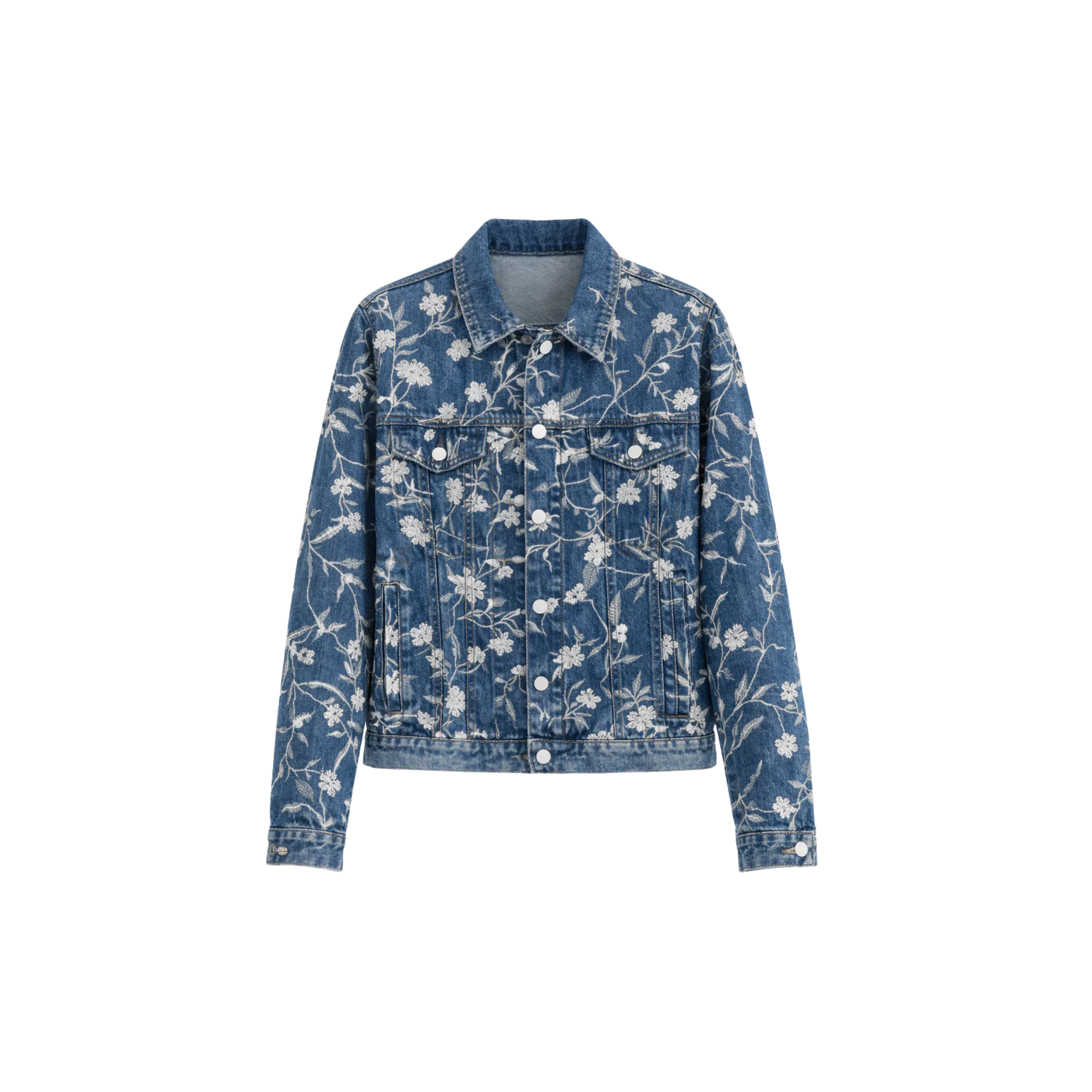 EMBROIDERED SEQUINS FLOWER DENIM JACKET ( السترة) "MARCELLA"