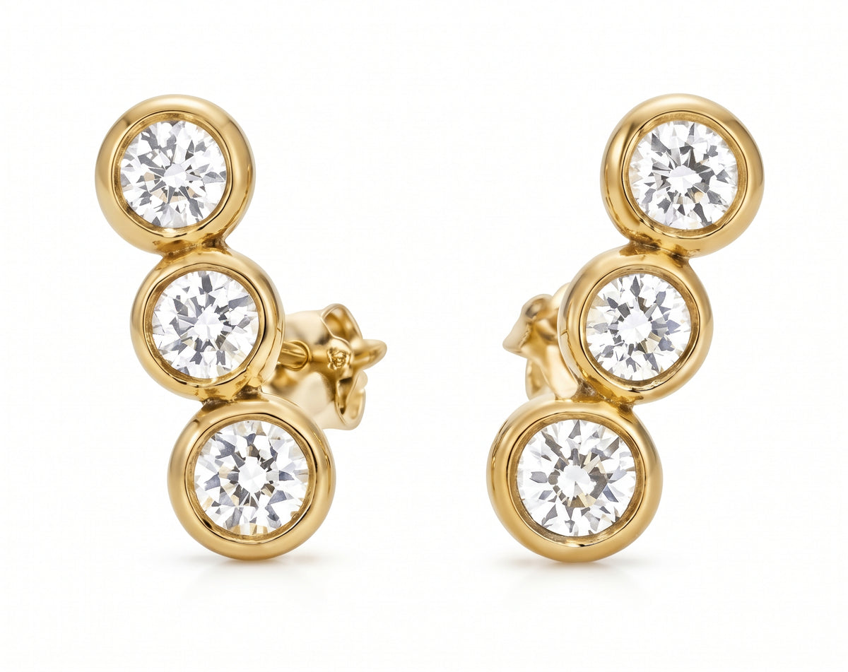18K Bubble Earrings SETTING ONLY SABSET084