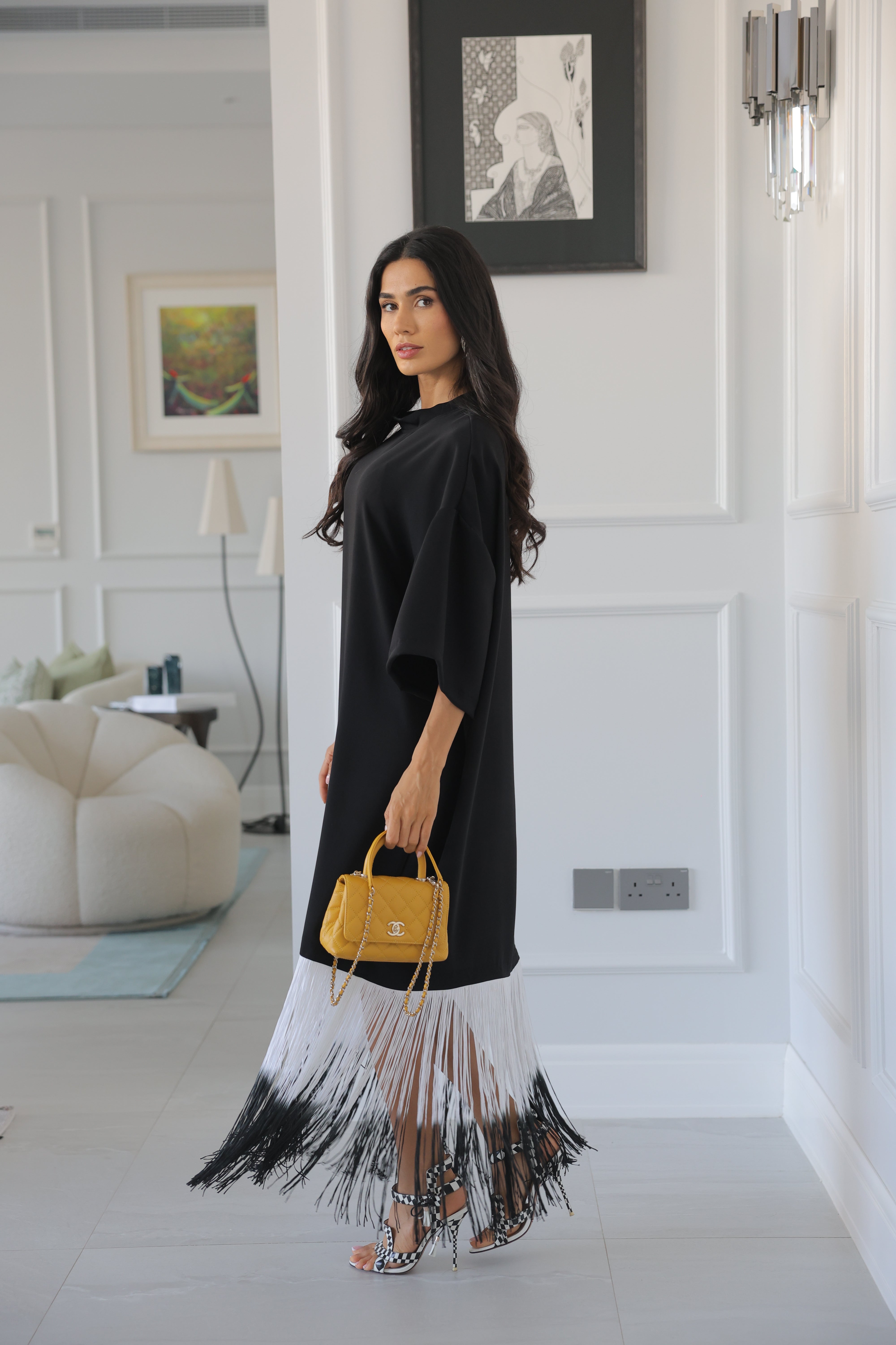 Drift Dress Black tide NEW FRINGE