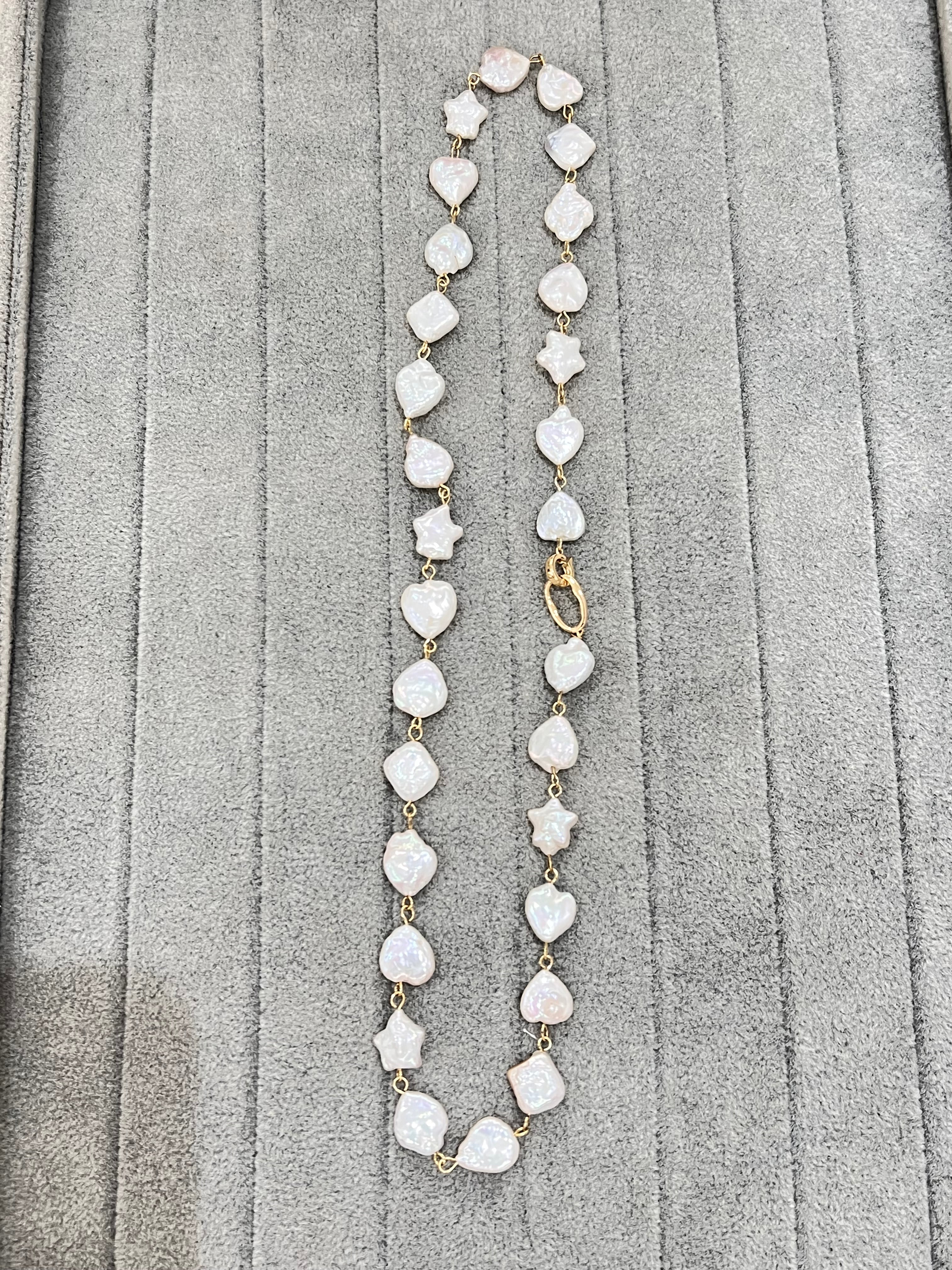 Gold Plated Freshwater Baroque Necklace N25071871117