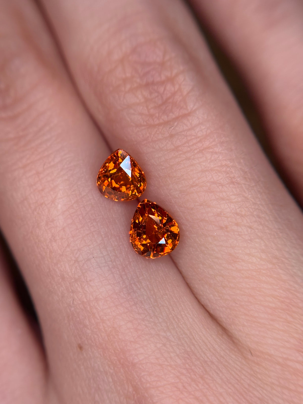 2.10ct Fanta Spessartine PAIR Pear* THAIC1048