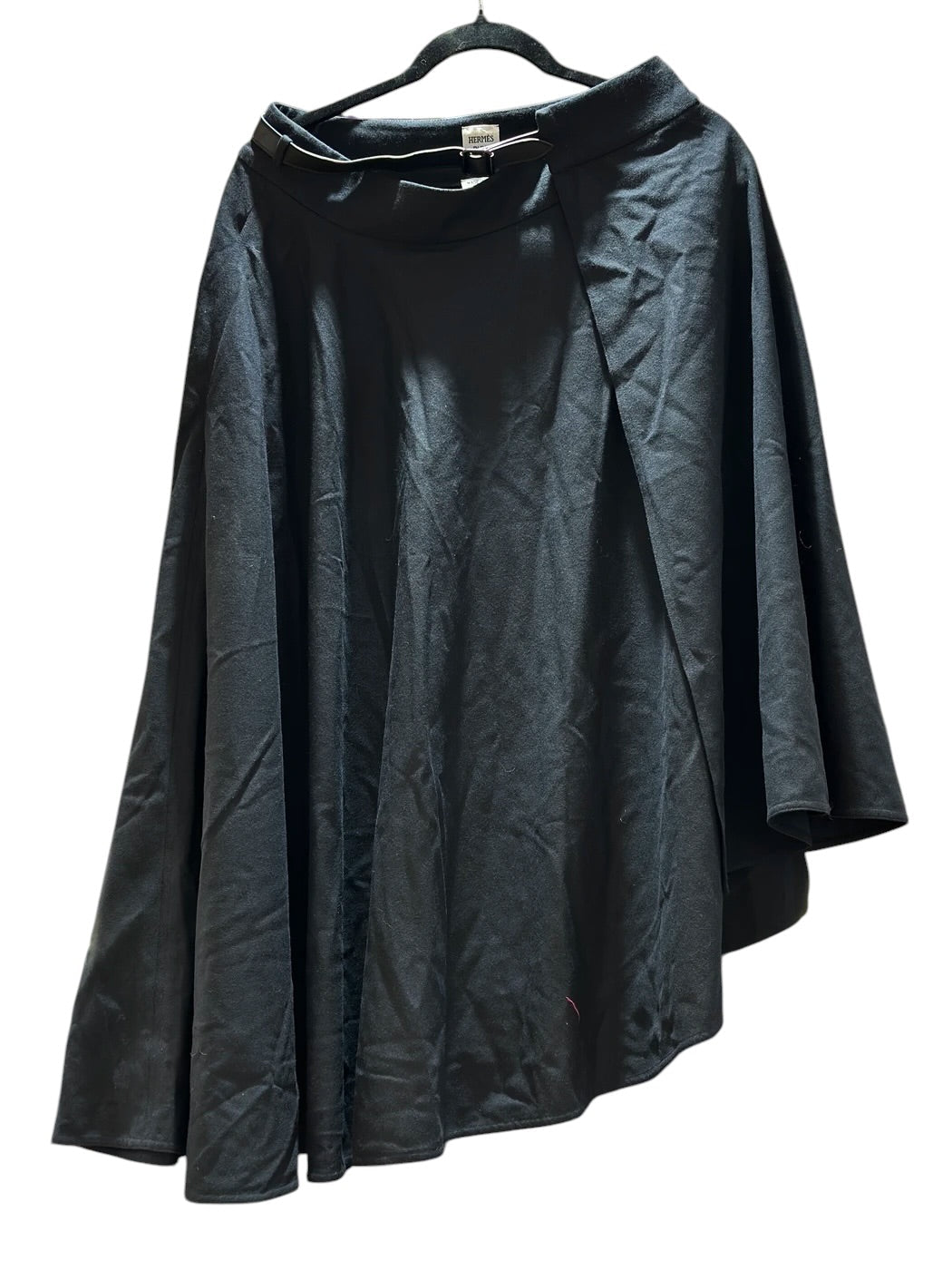 Hermes Long Flared Skirt Black Wool - Size 38