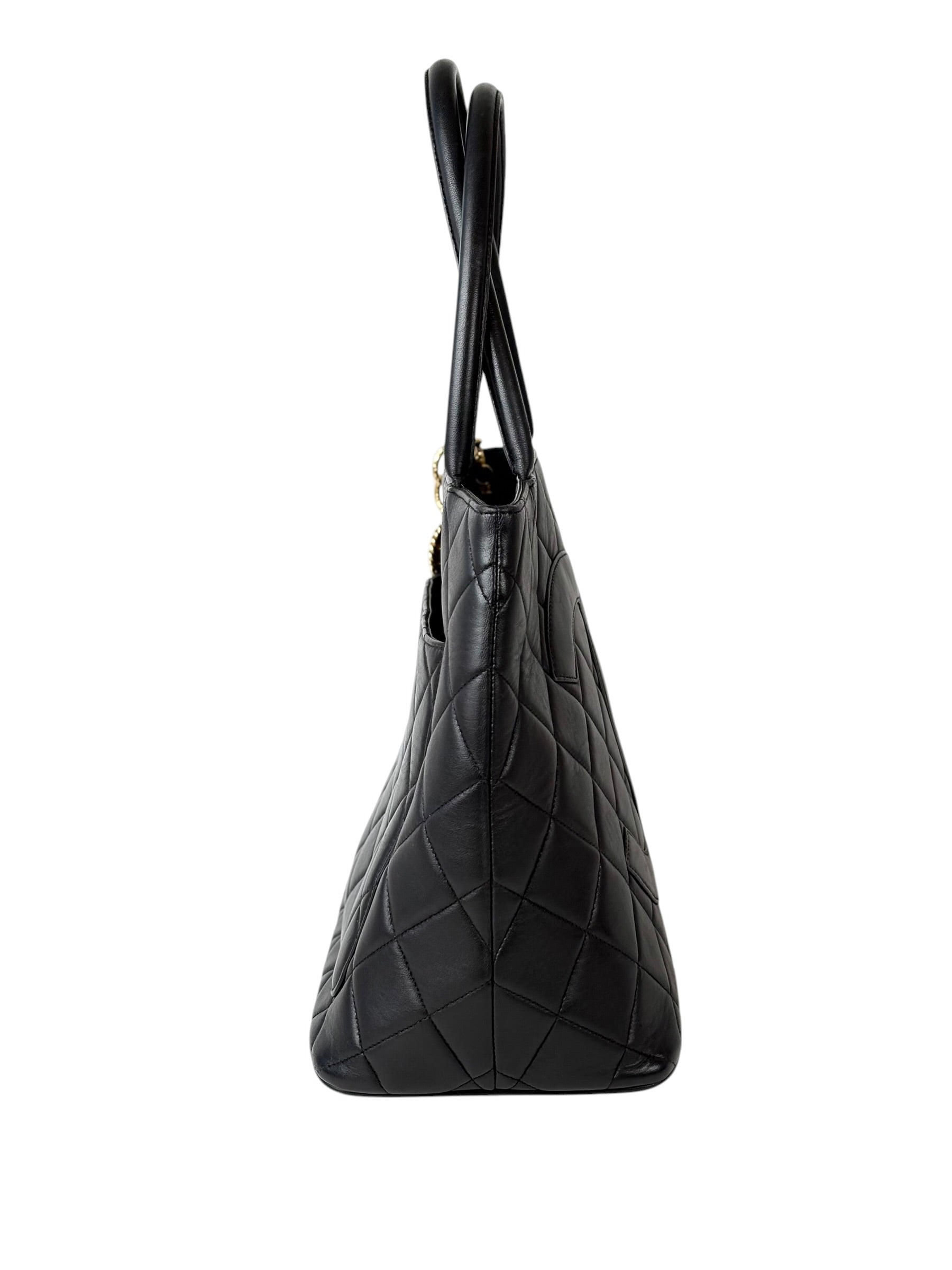 Chanel Vintage Black Zip Tote Bag