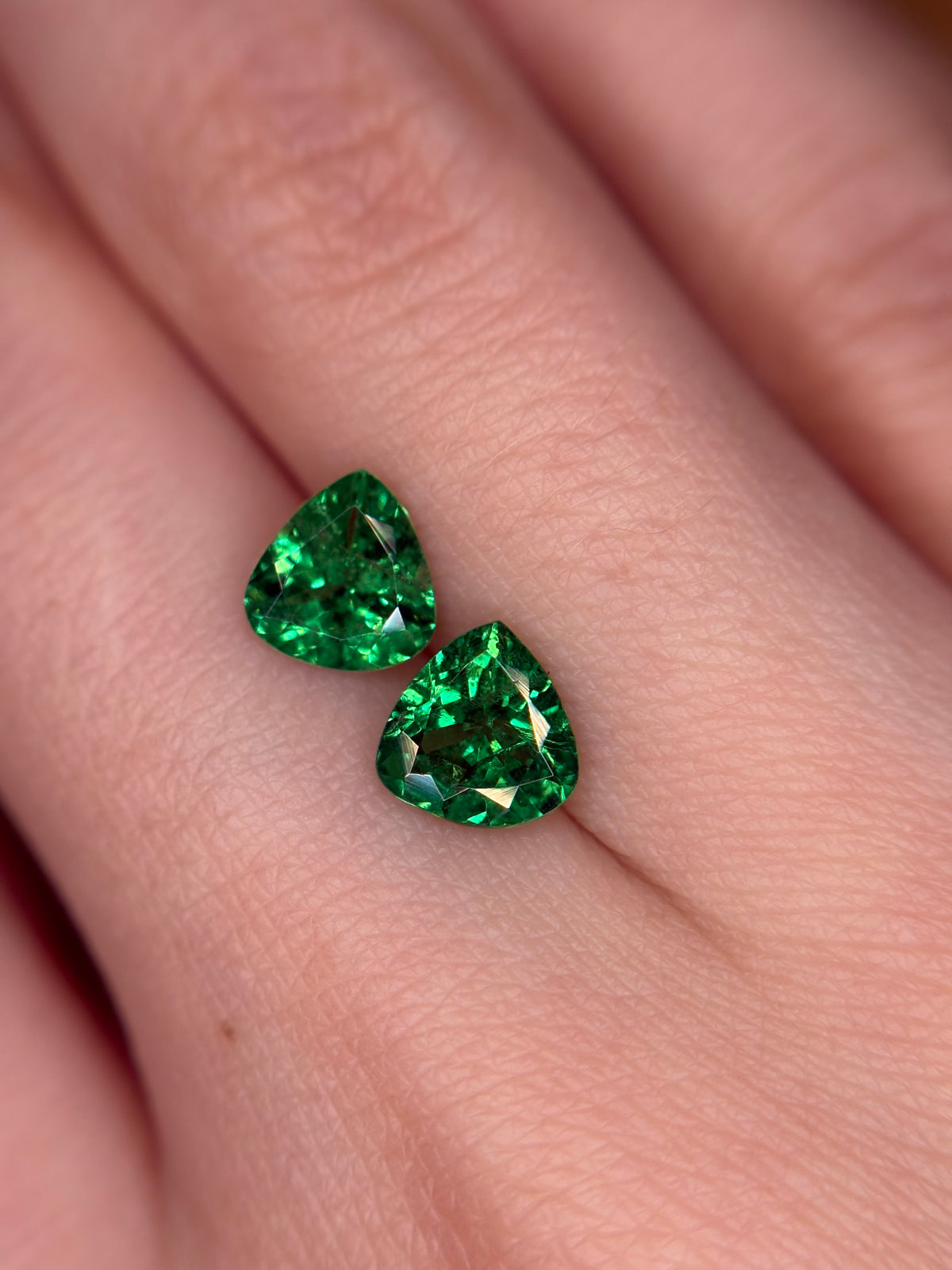 1.95ct Tsavorite PAIR Trillion THAIC1028