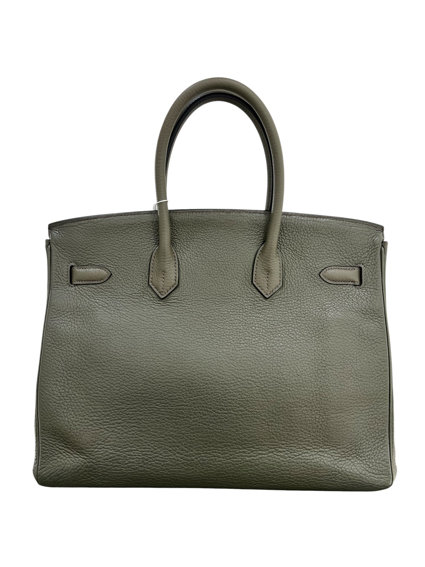 Hermes Birkin 35 Vert Olive Clemence PHW #K (Y2007) SKCH4099