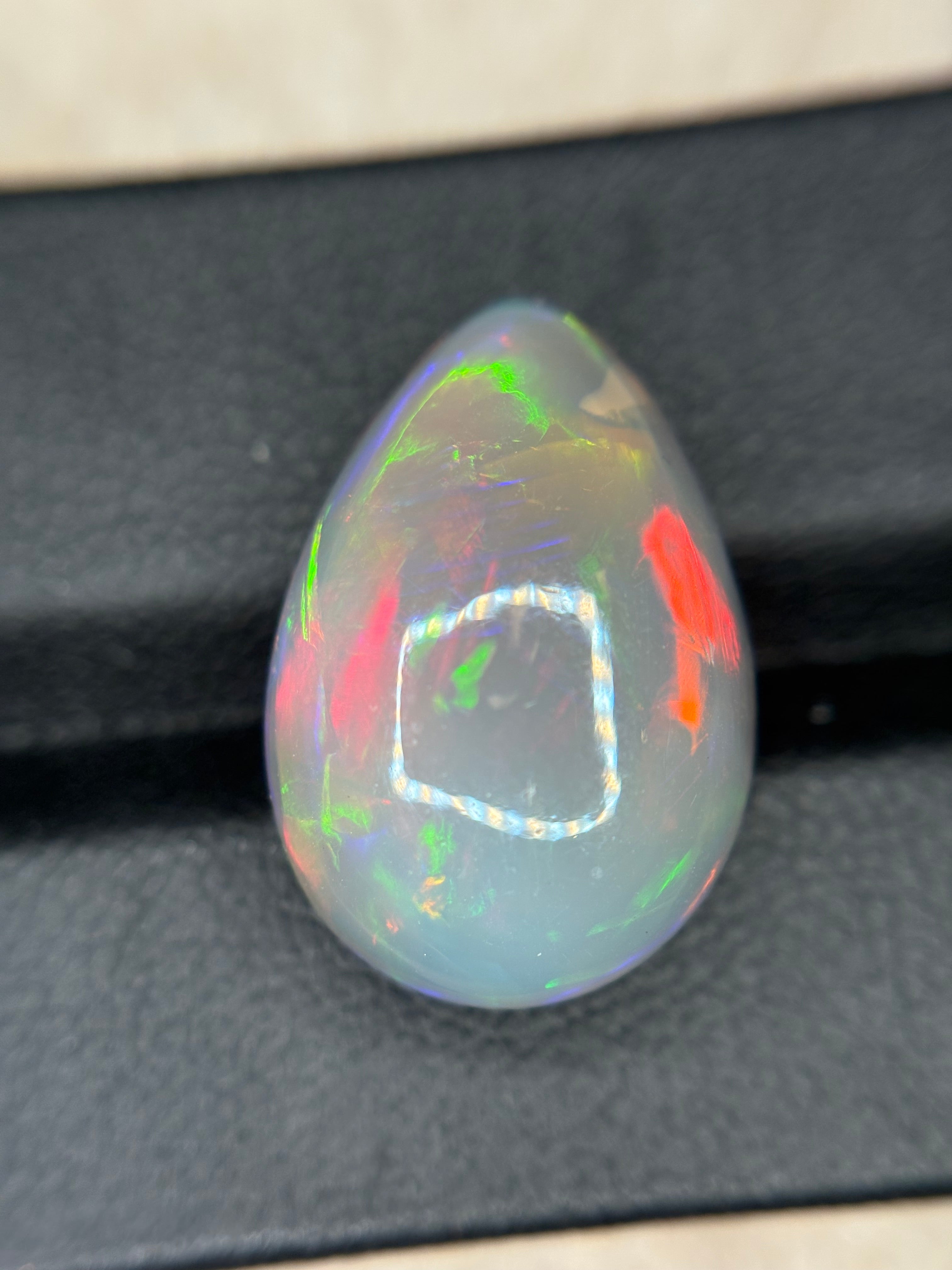 10.95ct White Opal Cab Pear THAIC0456