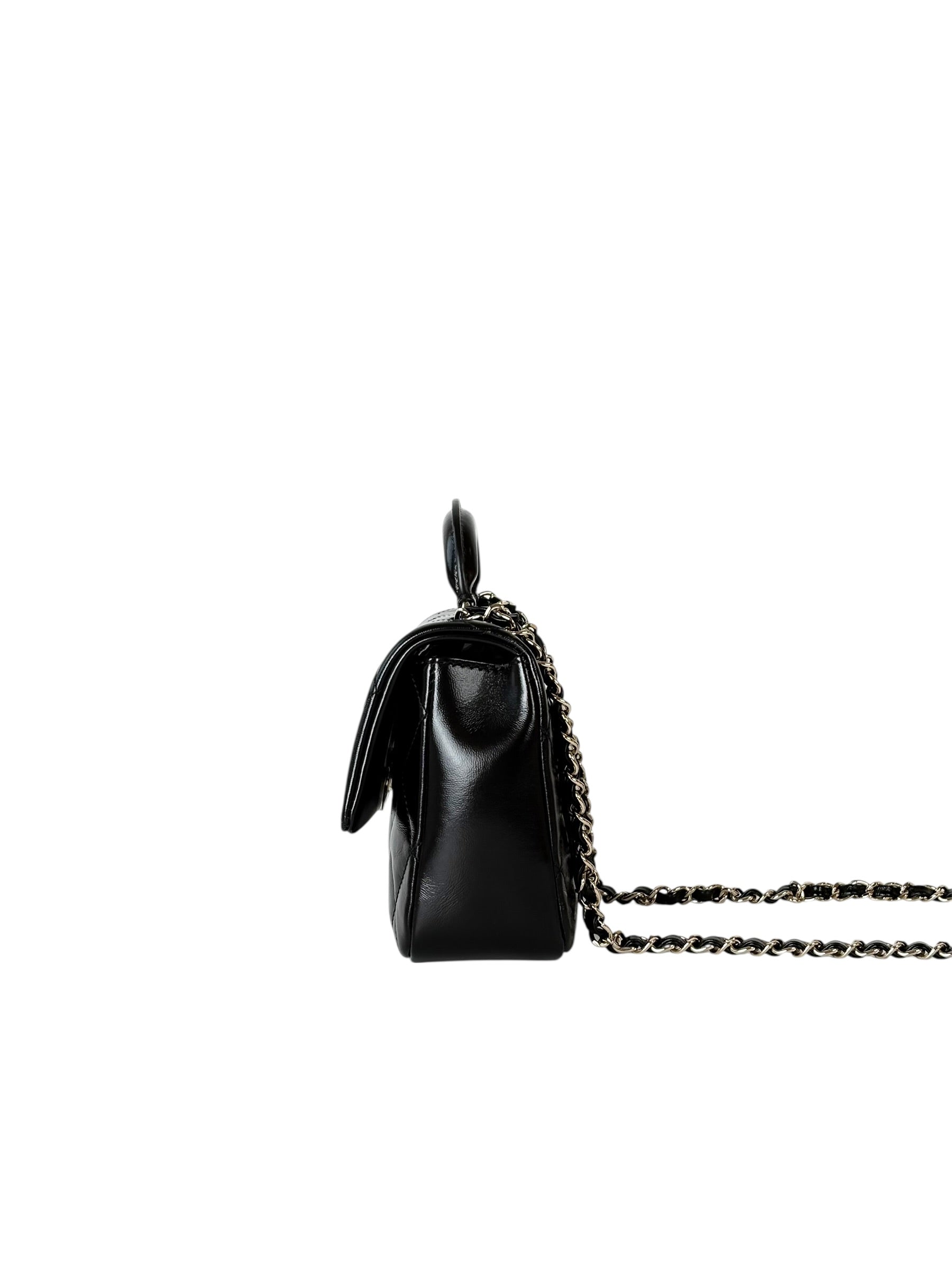 Chanel Classic Flap Mini Bag Black with Top Handle