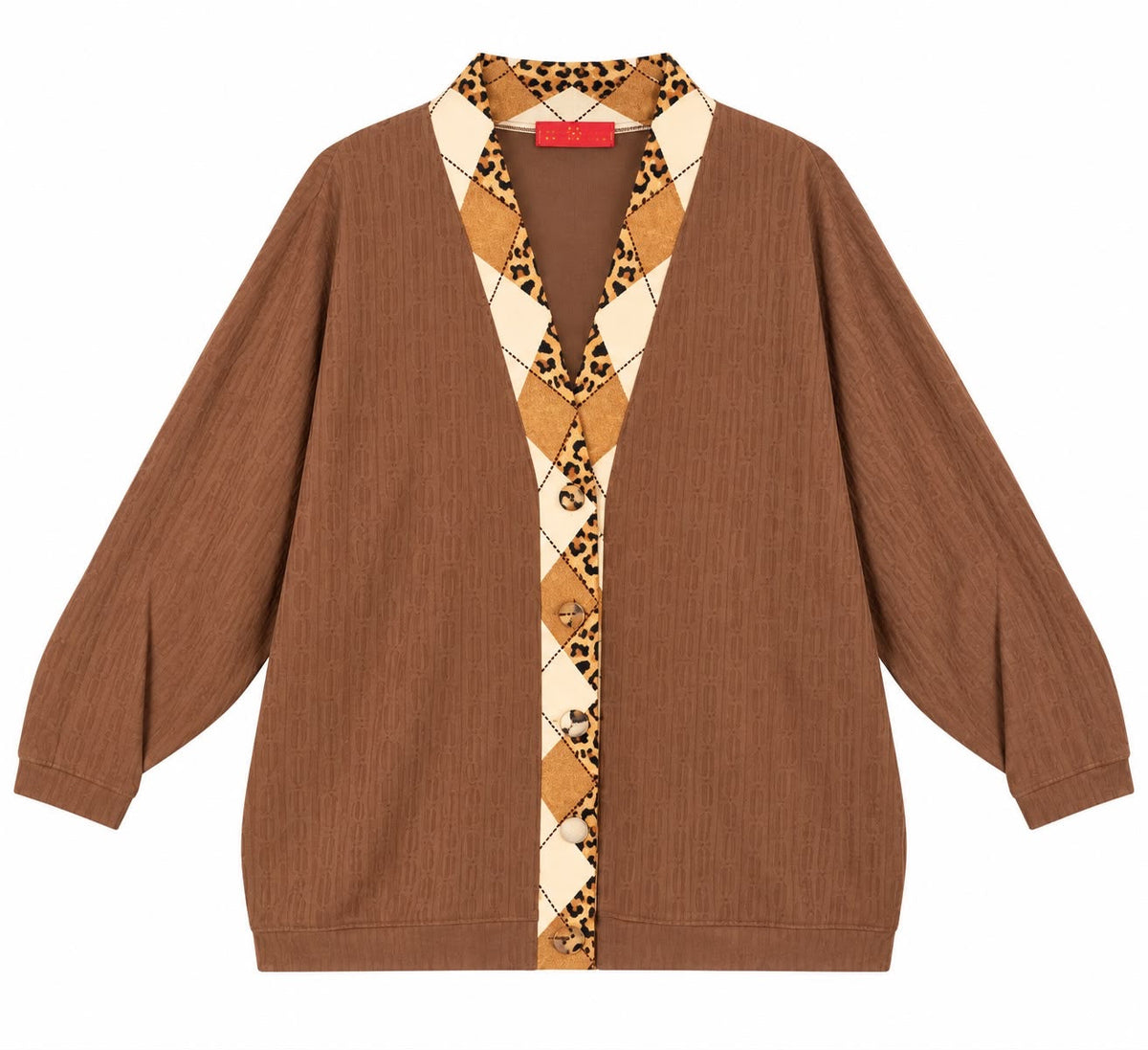 CARDIGAN MARLEY LIGHT BROWN DIAMOND PIPING MCL13515