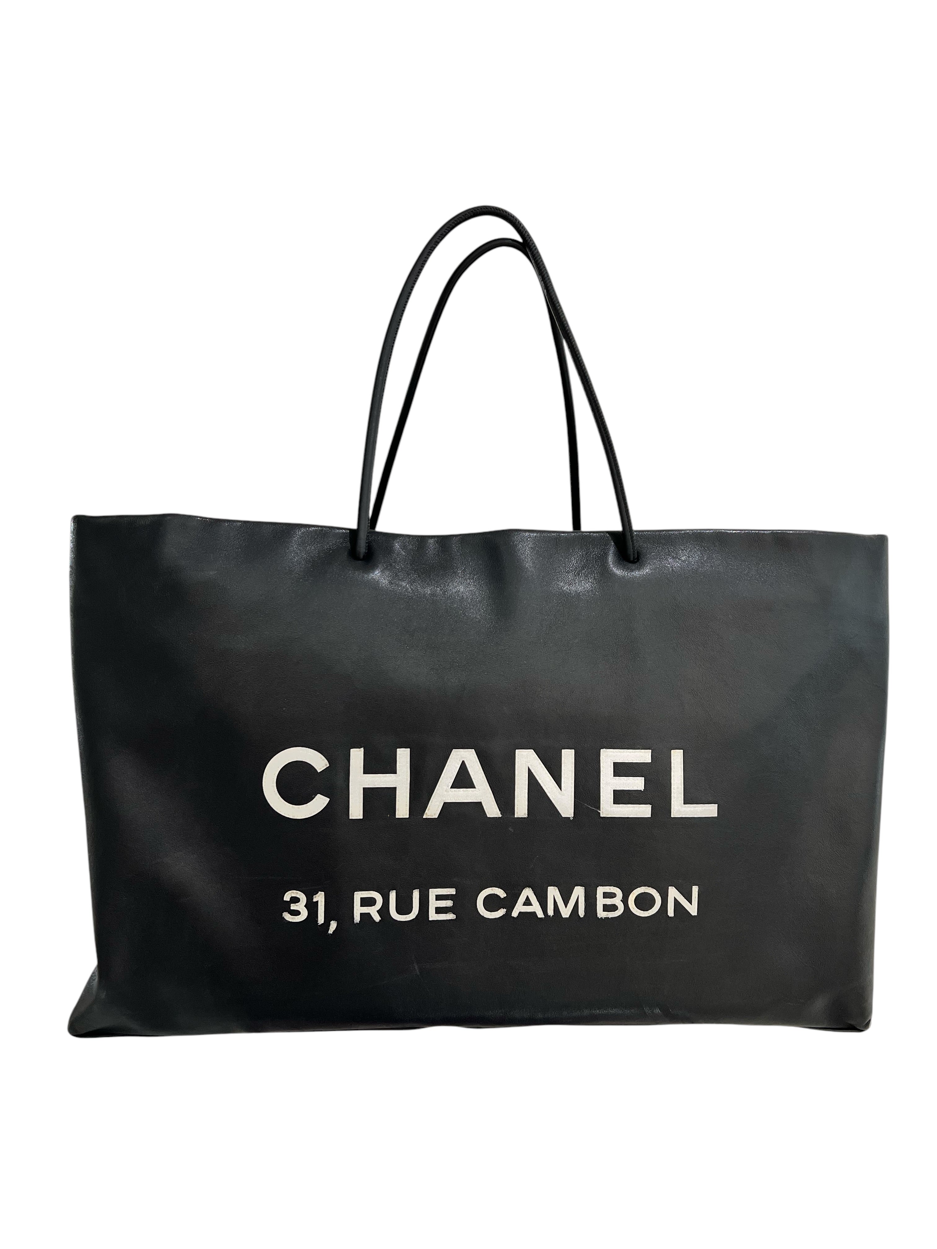 Chanel Vintage '31 Rue Cambon' Tote Large Black Lambskin #12780052 (Y2008-2009) - Hologram & Auth card SYCH4172