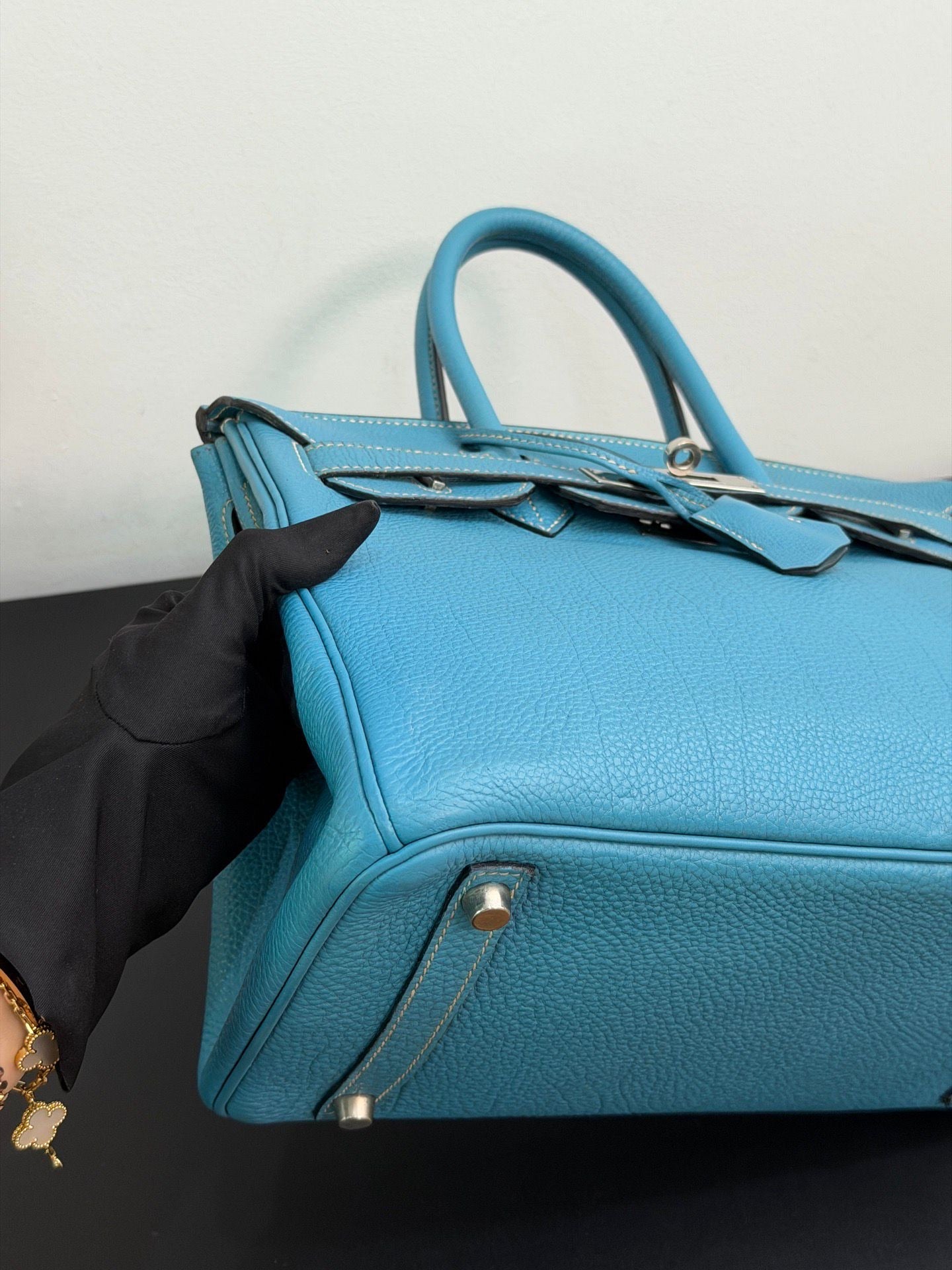 Hermès Birkin 30 Blue Jean PHW Togo Leather Square H Stamp