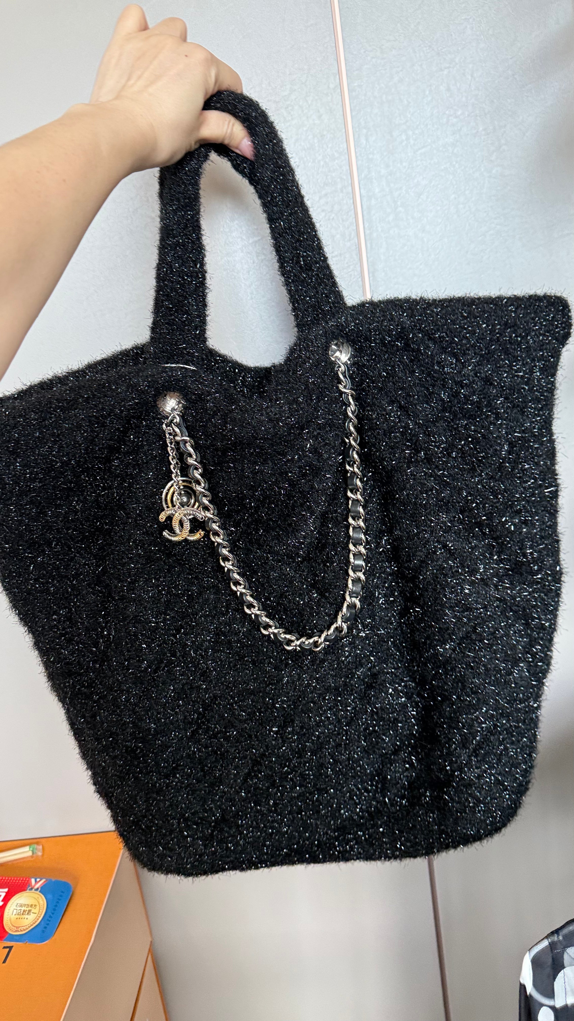 Chanel Tote Black Shimmer SHW #24 SKC2199