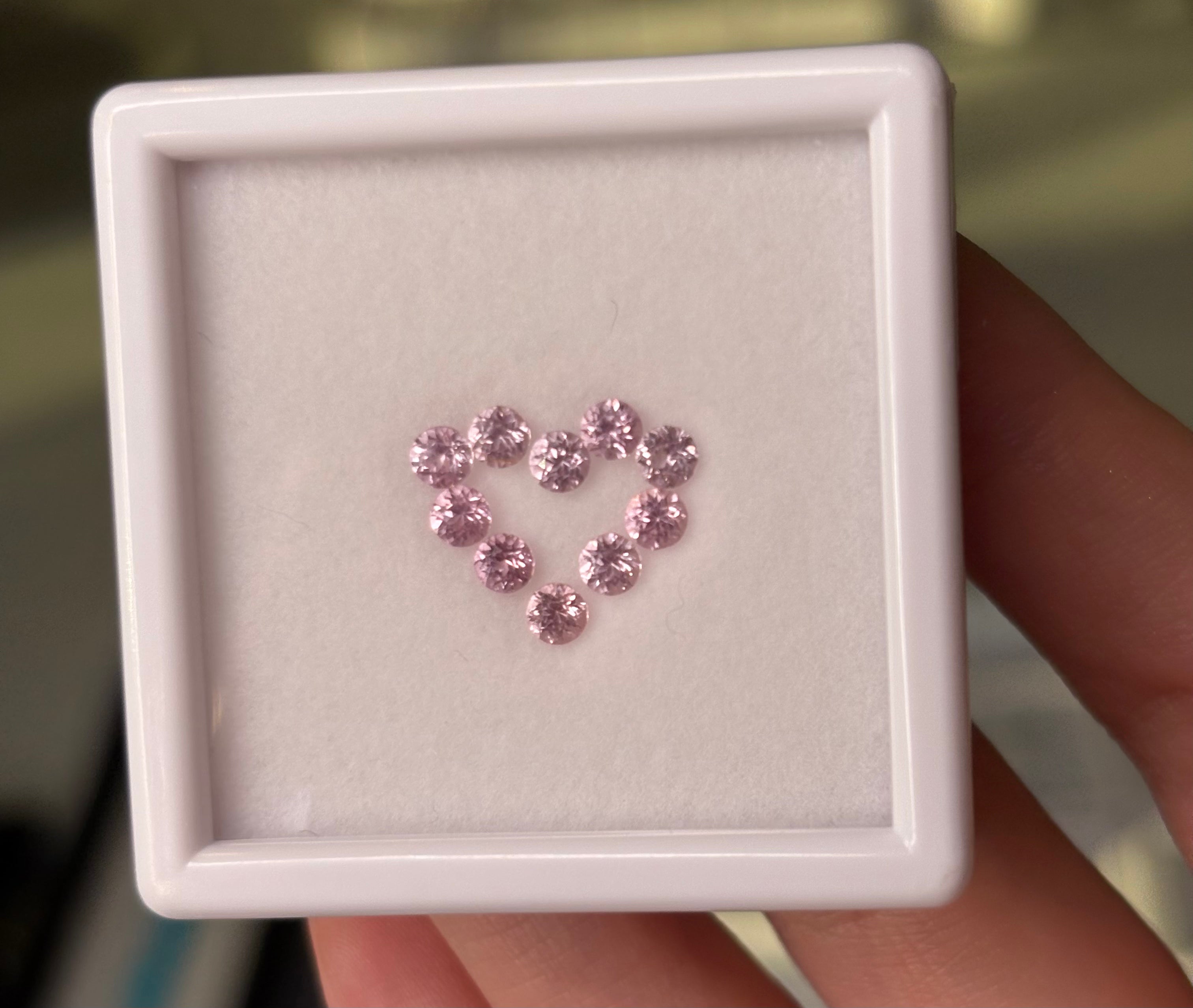 1.50ct Pastel Pink Spinel Melee Set Burma DXBCS6329