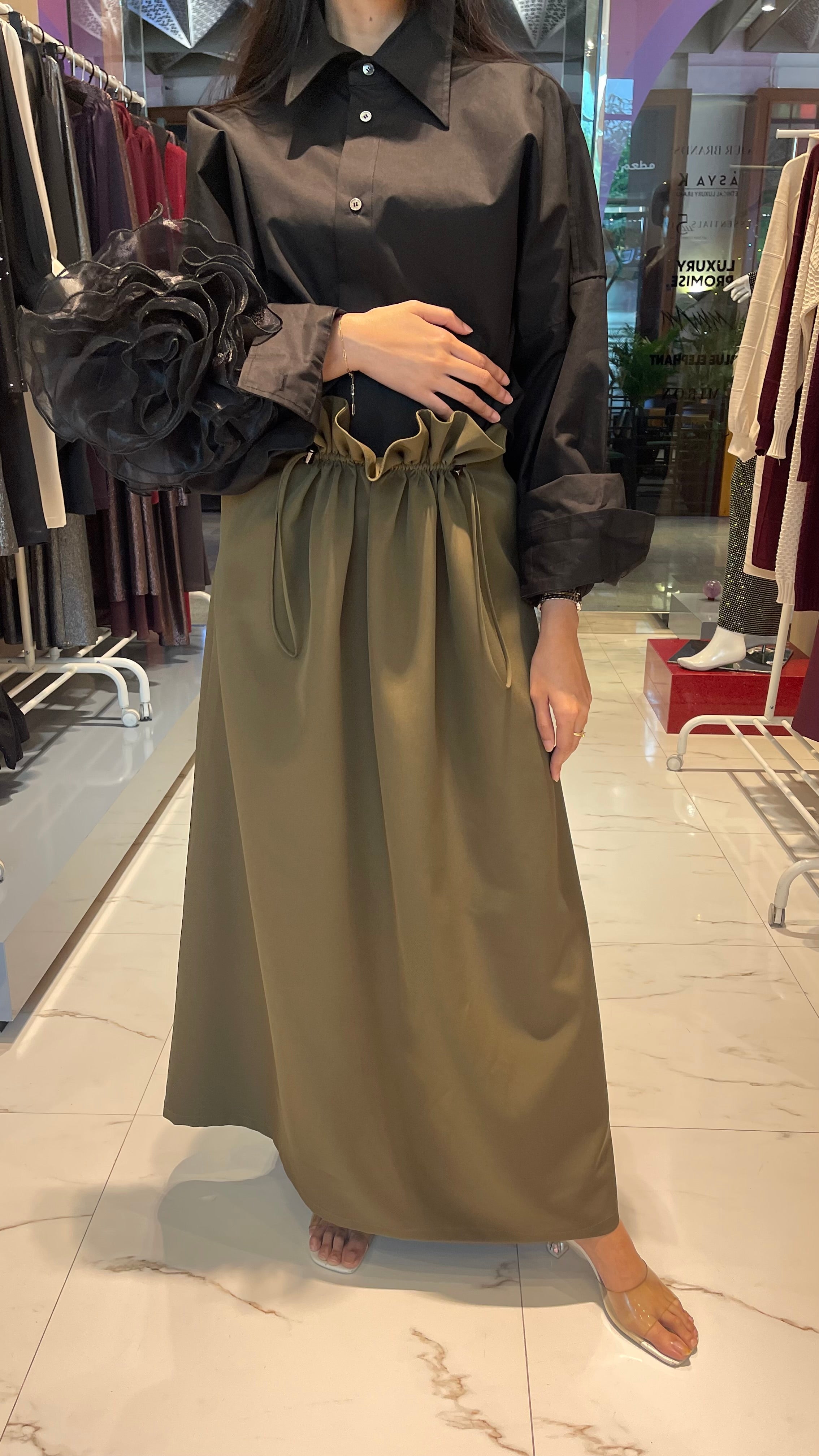 HIGH WAIST SKIRT (التنورة) “JINA” (CREPE COLLECTION)