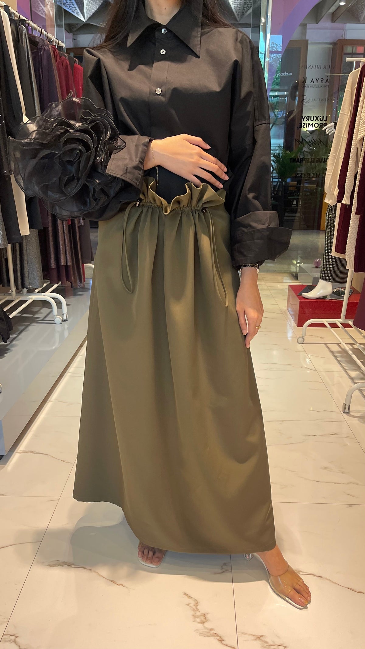HIGH WAIST SKIRT (التنورة) “JINA” (CREPE COLLECTION)