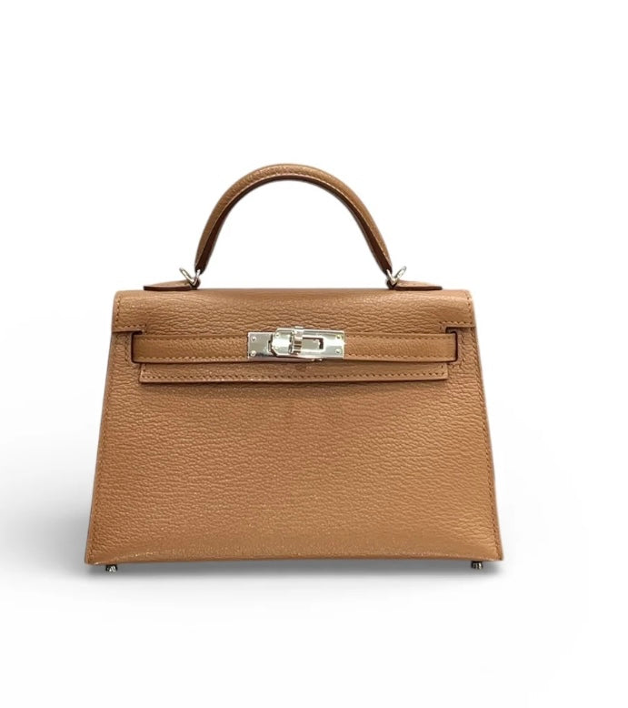 Hermes Mini Kelly in Beige Chevre with PHW
