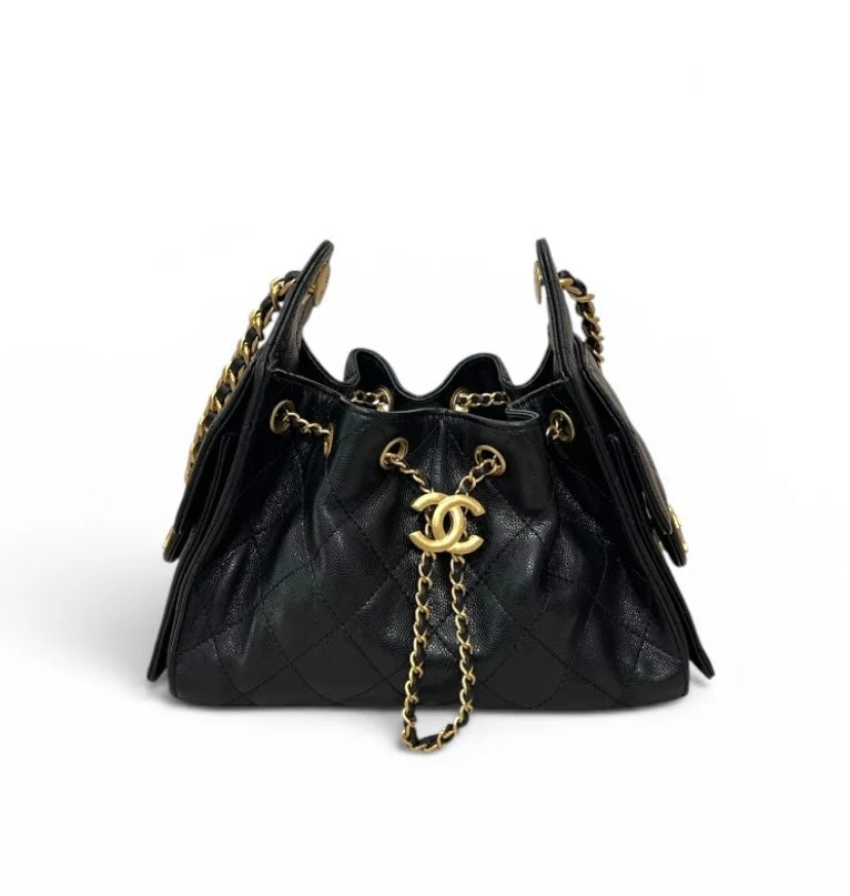 Chanel 25 Small Black with Gold Hardware