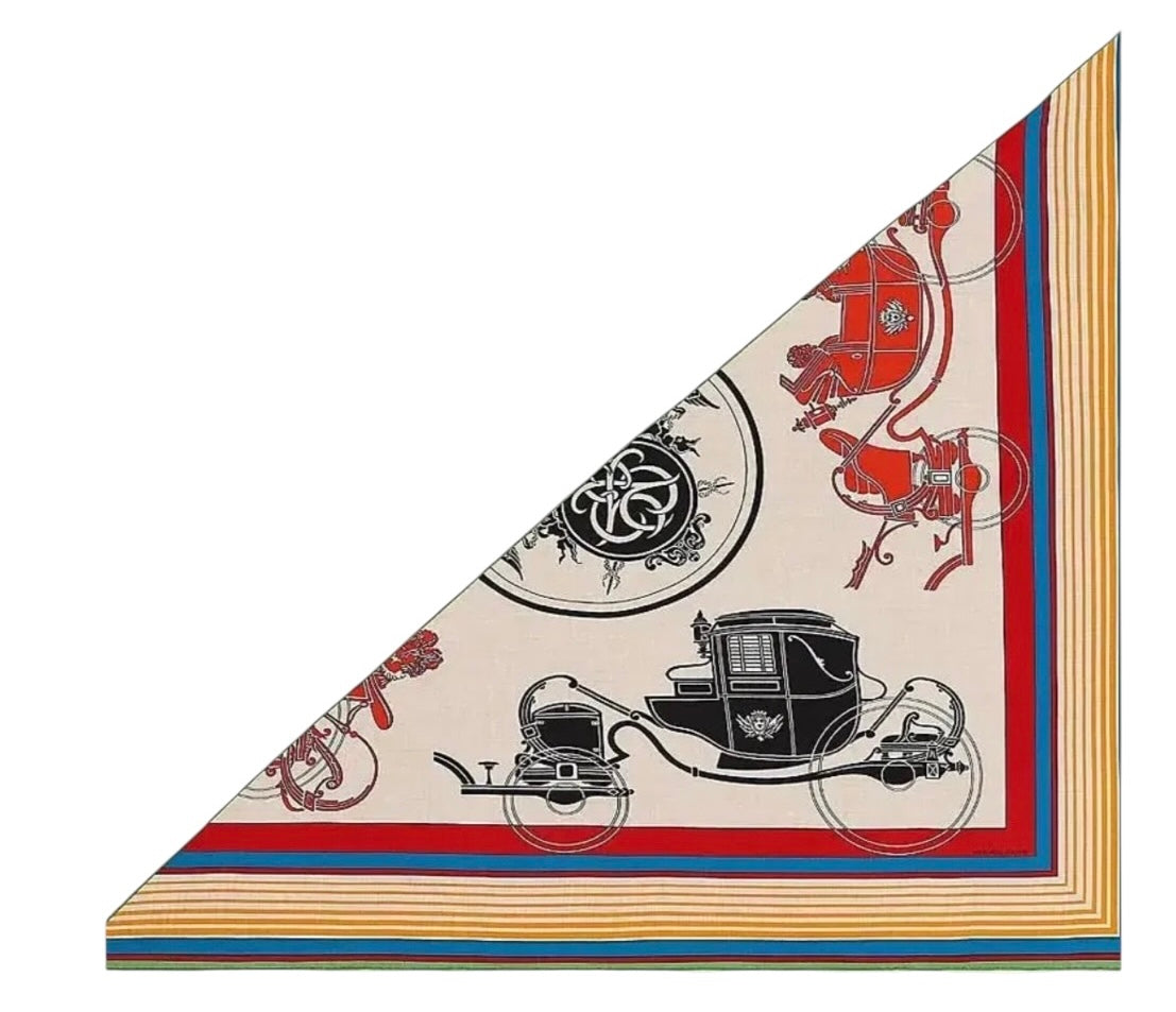 Hermes 140cm Cashmere/Silk Large Triangle Scarf- in Box