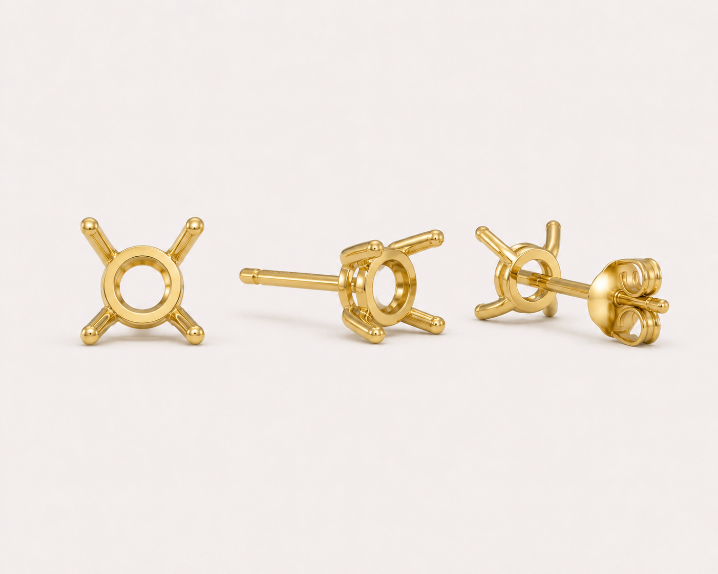 GOLD STUDS - 1-2CT GEMSTONE