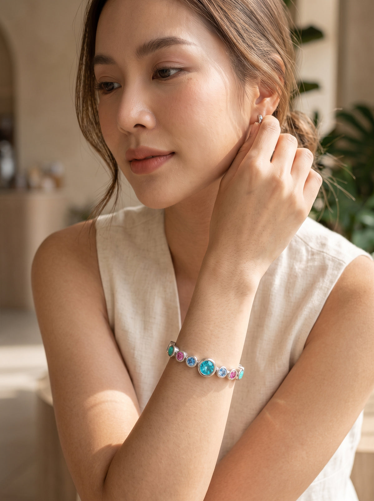 Silver Bubble Tennis Bracelet SETTING ONLY SABSET081