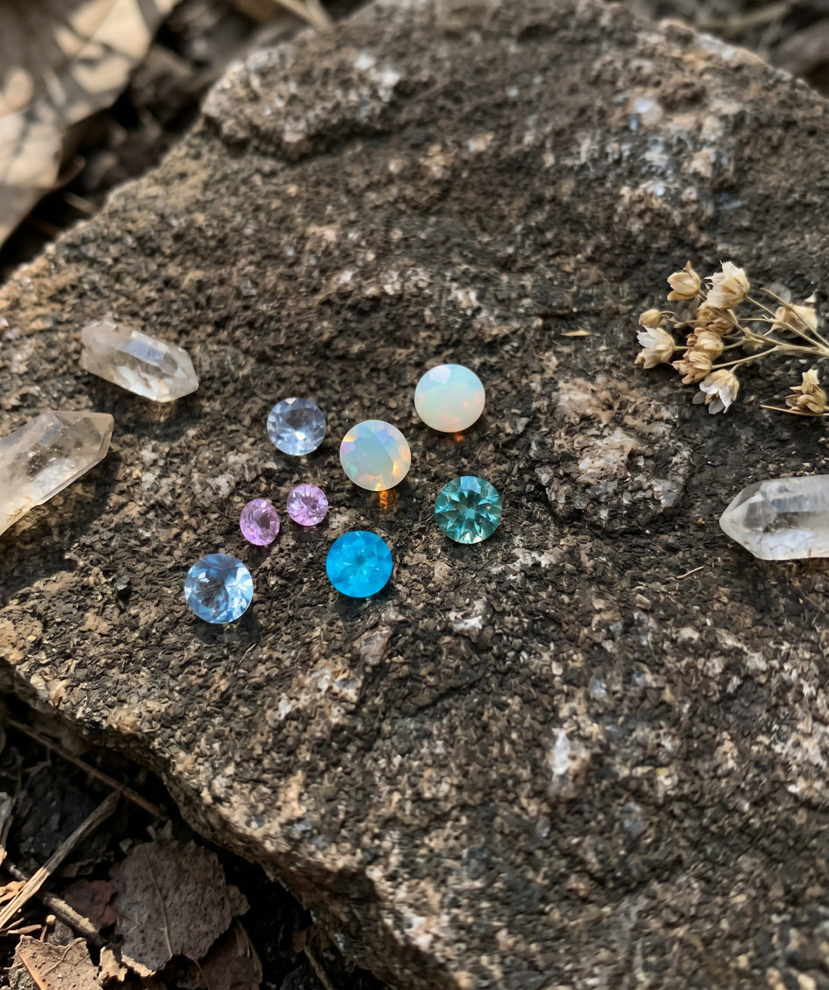 Multi gemstone Riviera (E.Opal, Swiss BT ,RMS,Appatite, Aquamarine,Pink Sapp. DXBS6784