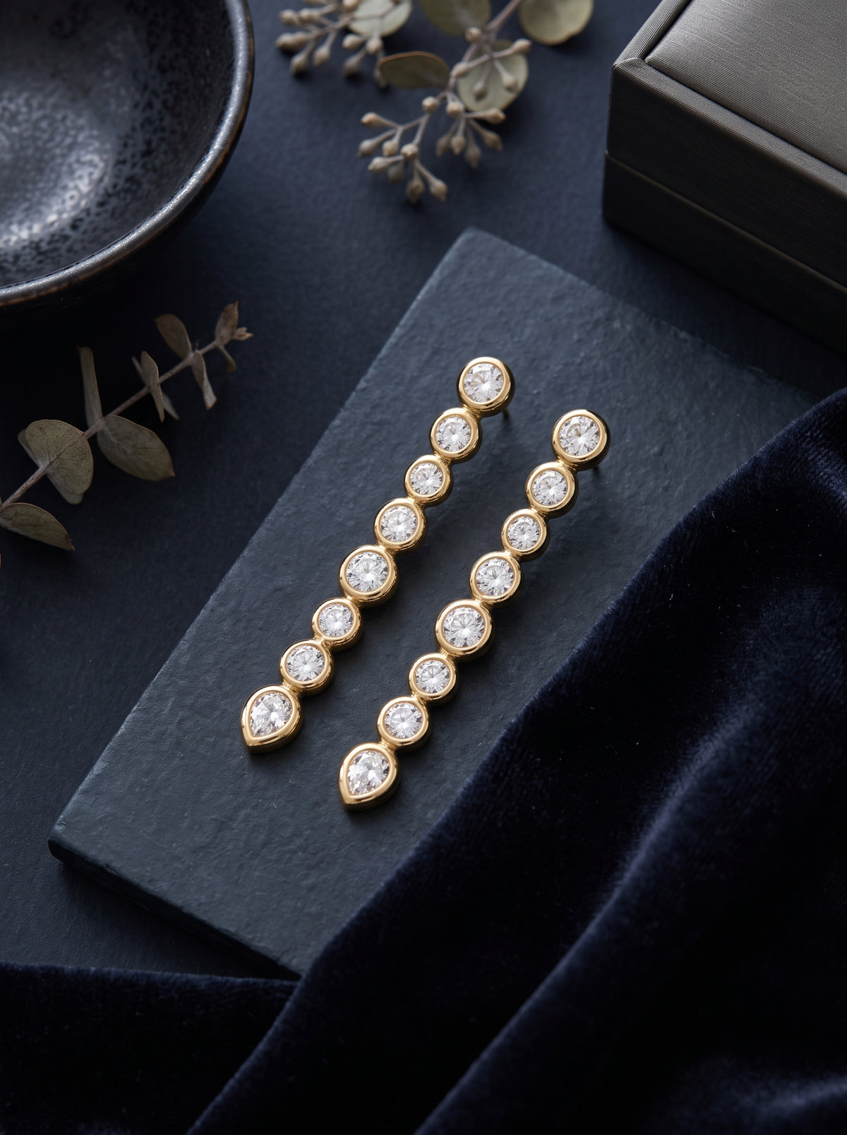 18K Bubble Line Earrings SETTING ONLY SABSET088