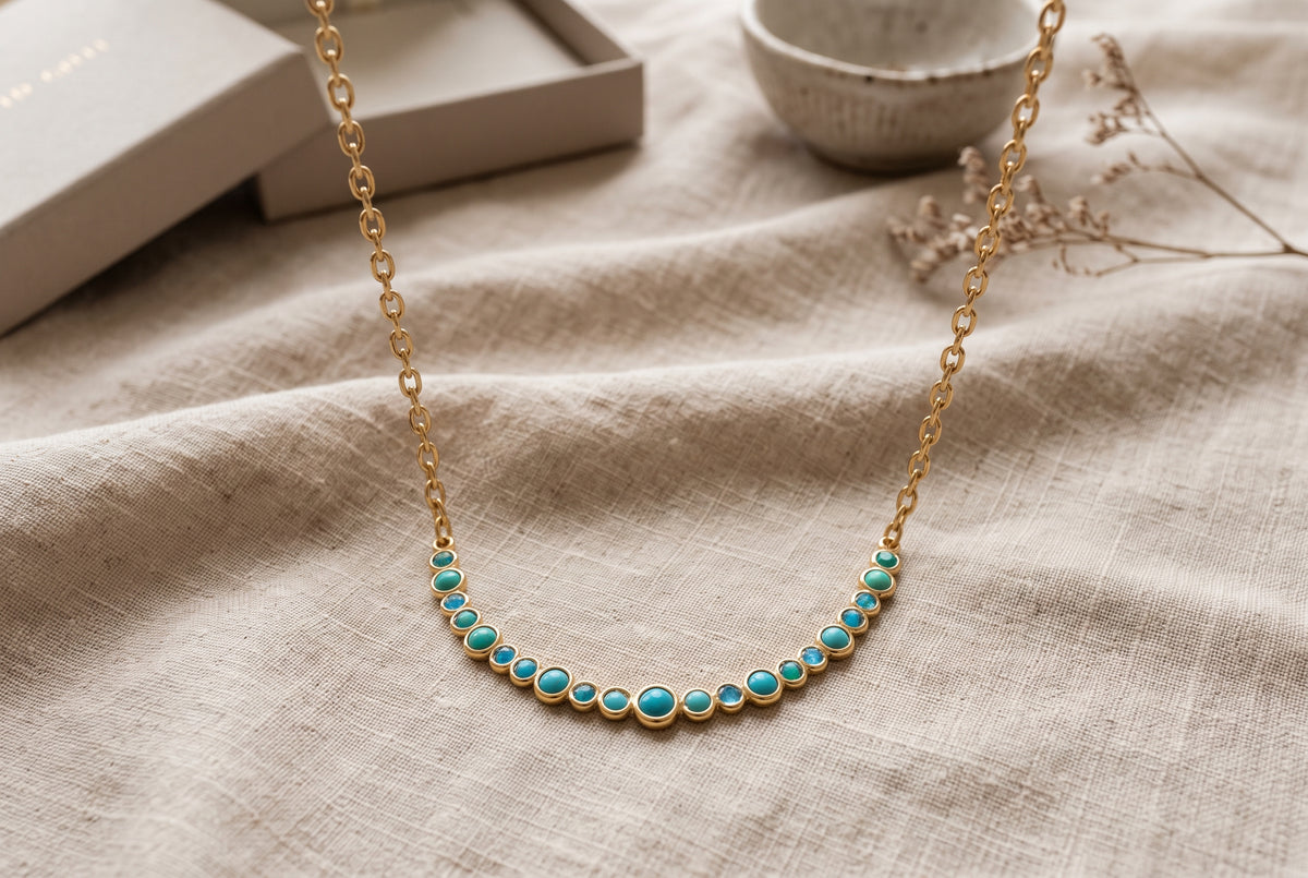 18K Half Bubble Necklace SETTING ONLY SABSET080