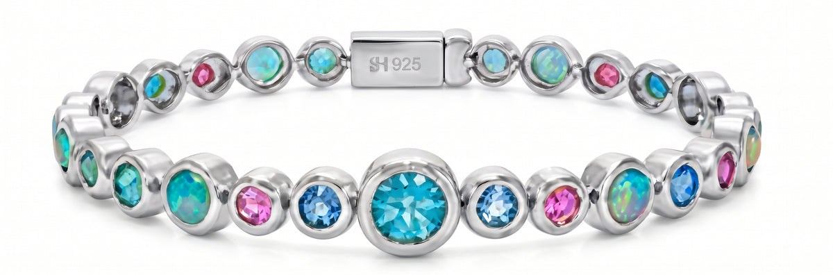 Silver Bubble Tennis Bracelet SETTING ONLY SABSET081