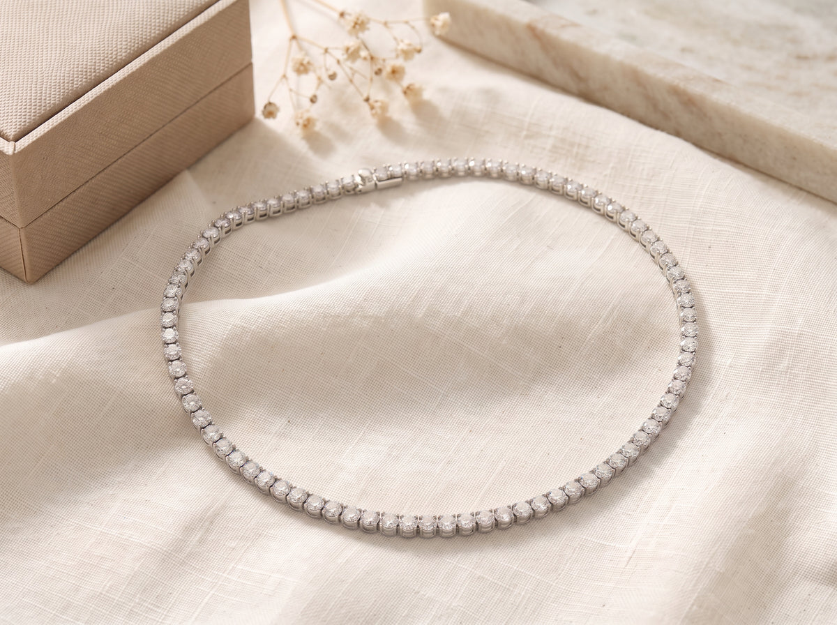 Silver Tennis Necklace SETTING ONLY SABSET093