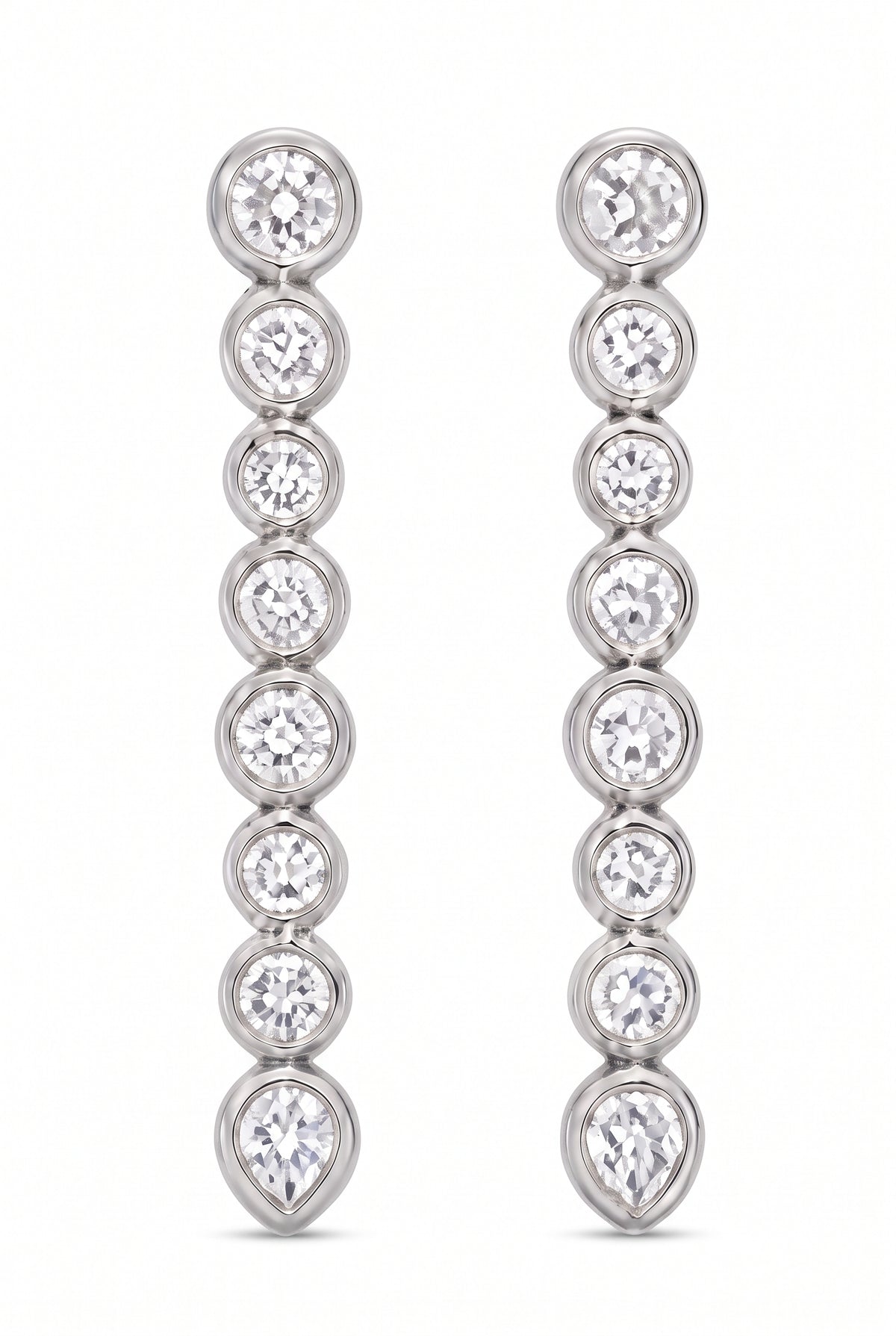 Silver Bubble Line Earrings SETTING ONLY SABSET087
