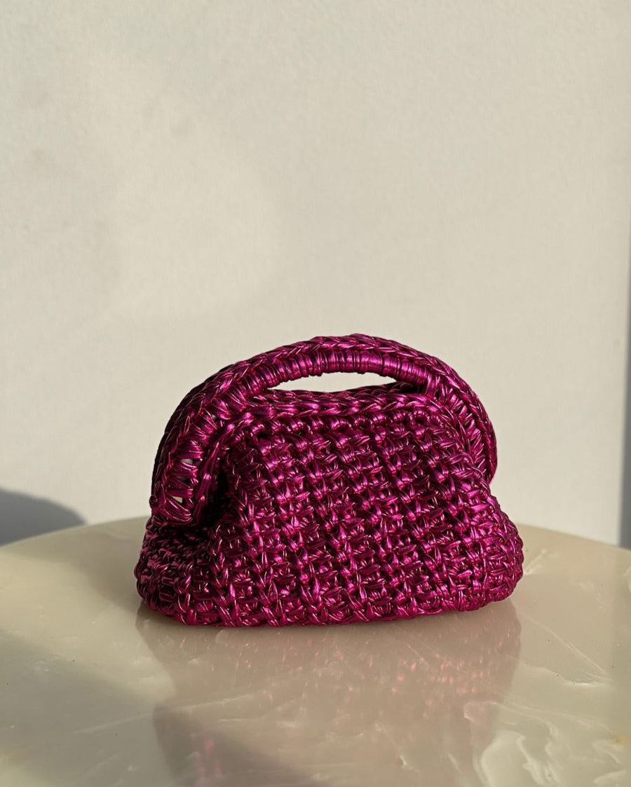 Grand Galactica Metallic Rope Fuchsia Basket Bag