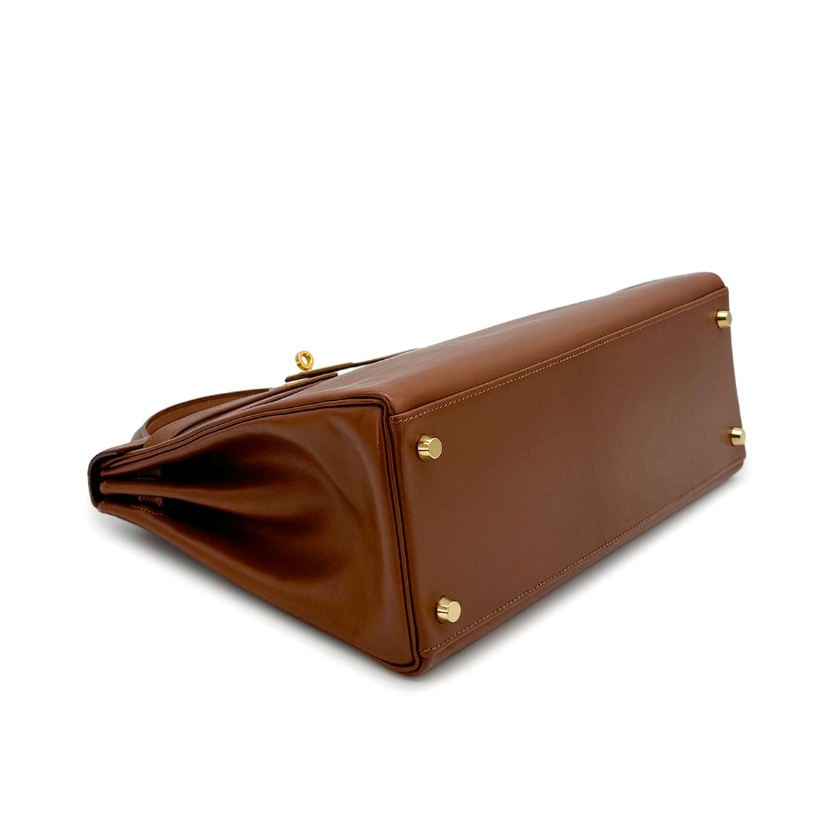Luxury Promise Japan HERMES KELLY 32 RETORNE NOISETTE BOXCALF HAND SHOULDER BAG 2003 SQUARE G GOLD HARDWARE 90319581